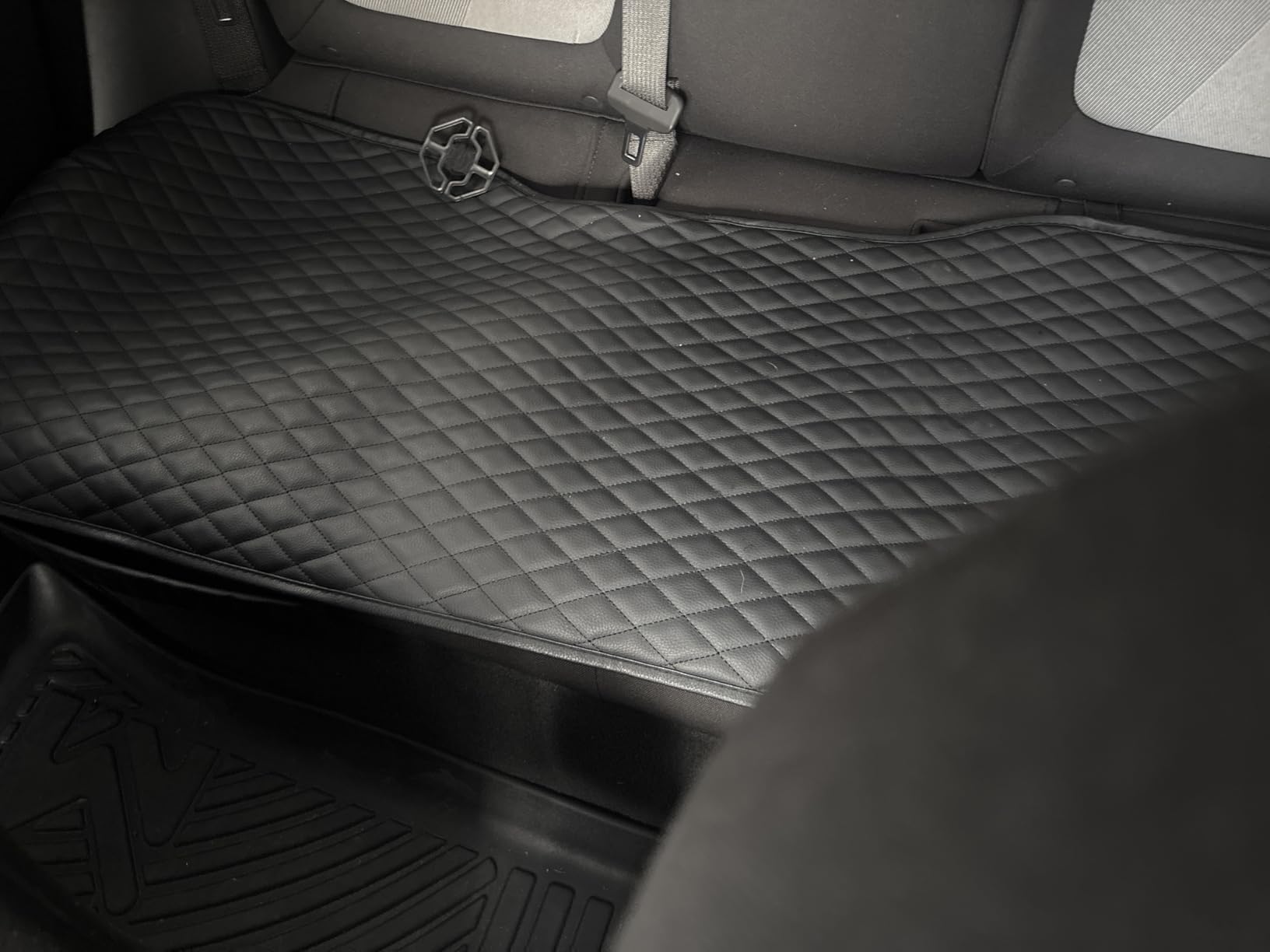 West Llama Pu Leather Car Seat Bottom Covers Protectors Include 1 Pair Front Driver Seat Pad Mat and 1 Rear Bench Cover Universal Fit 90% Vehicles,Black customer photo 2