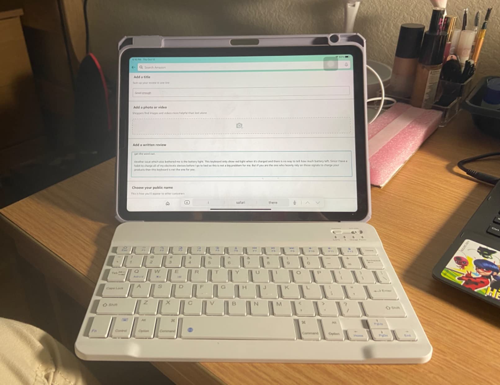 Ultra-Slim Bluetooth Keyboard Portable Mini Wireless Keyboard Rechargeable for Apple iPad iPhone Samsung Tablet Phone Smartphone iPadOS iOS Android (10 inch Black) customer photo 1