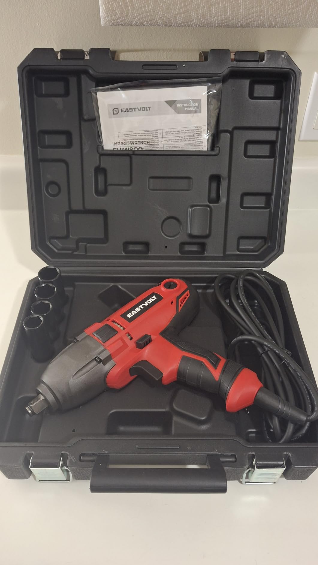 Eastvolt 800W Electric Impact Wrench, Heavy Duty 7.5 Amp Corded Max Torque 450 Ft-lbs 3400 RPM, 1/2 Inch with Hog Ring Anvil customer photo 2