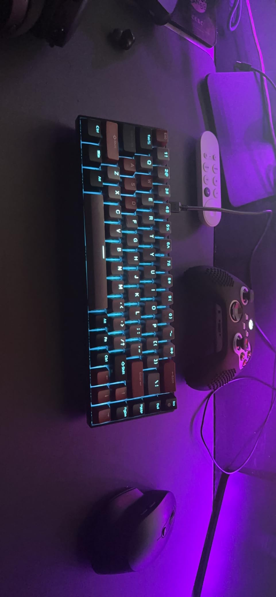 MageGee Portable 60% Mechanical Gaming Keyboard, MK-Box LED Backlit Compact 68 Keys Mini Wired Office Keyboard with Blue Switch for Windows Laptop PC Mac - Grey/Black customer photo 2