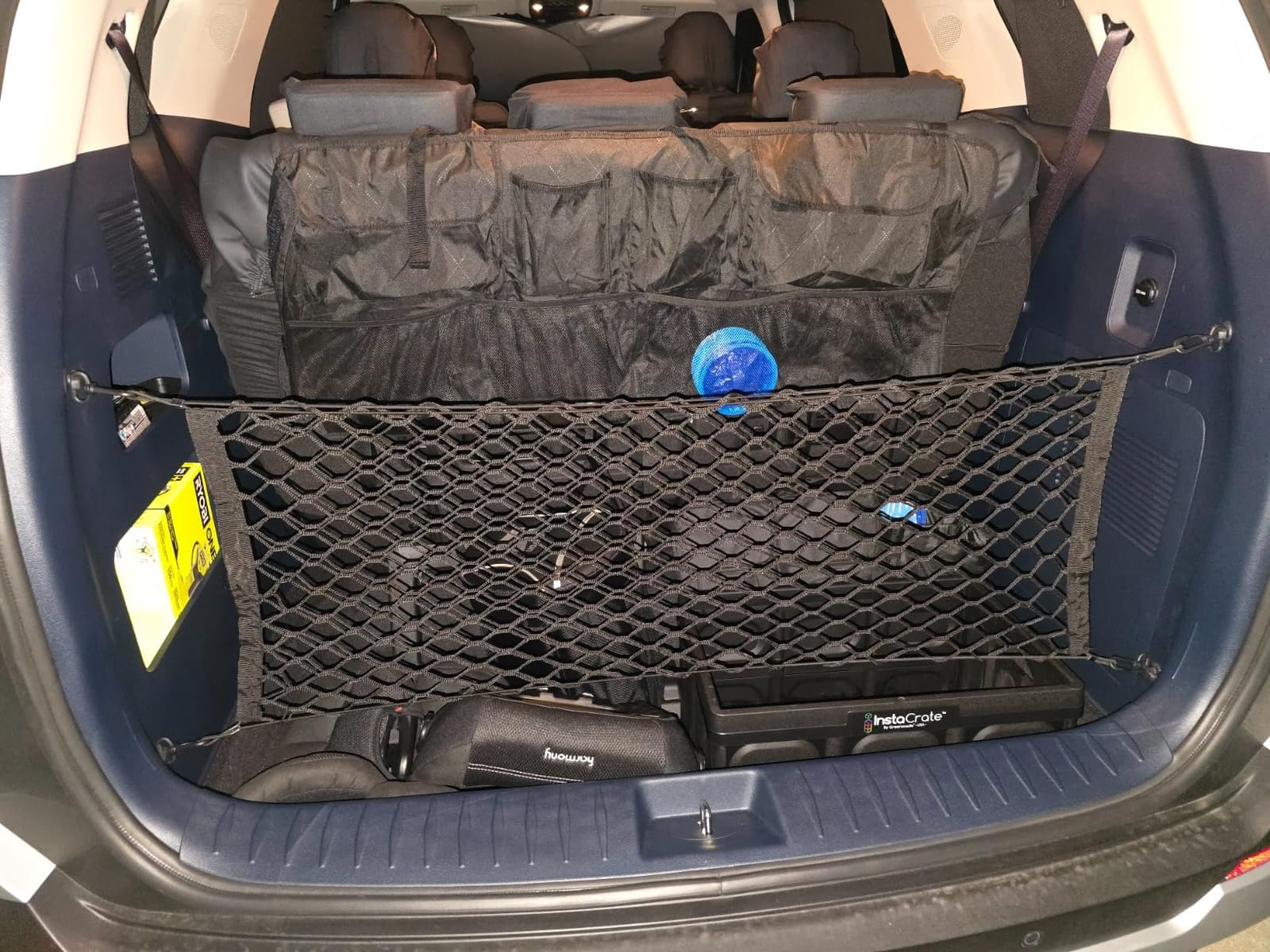 Car Rear Cargo Net, Universal Adjustable Elastic Trunk Cargo Storage Organizer Net Compatible for SUV, Jeep, Truck, Storage Nylon Mesh Double-Layer with Hooks (35.4 x 15.7 Inch) customer photo 2