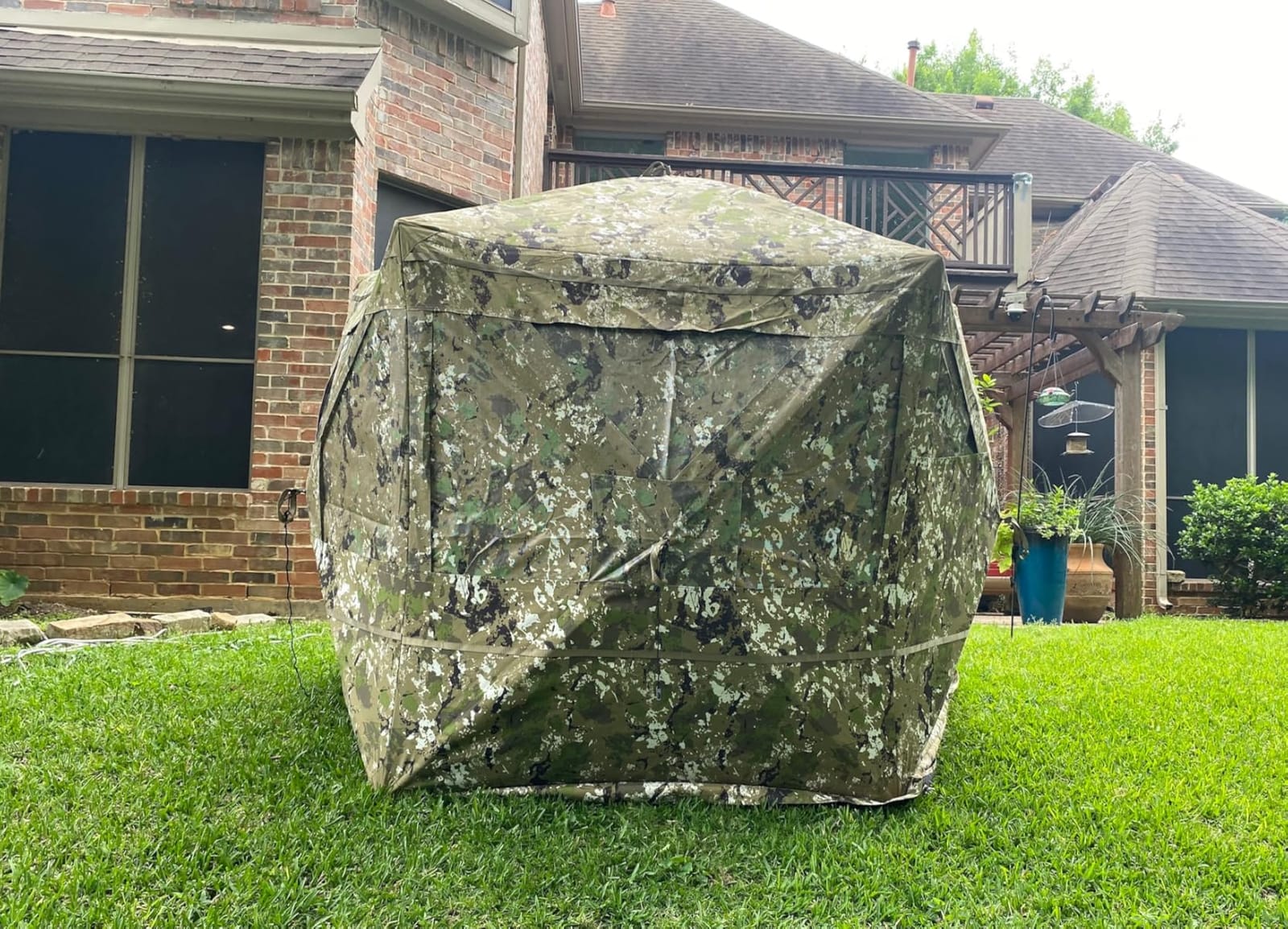 Barronett Blinds® Hi-Five™, Portable Hunting Blind, Extra-Tall, 5-Sided Hub Blind, 1-Way Fabric, Durable, 4-Person, Crater™ Thrive, 96” x 96” x 76”, HF550CT customer photo 2