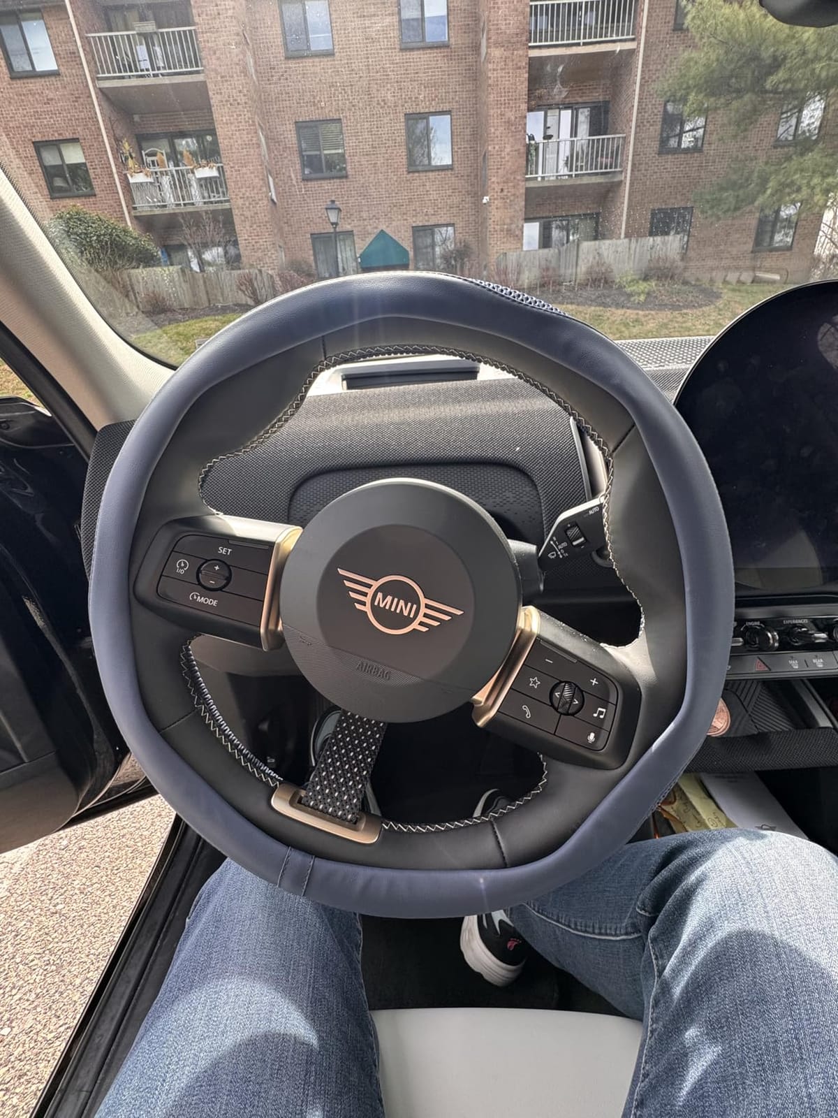 LKWLIKEI Car Steering Wheel Cover, Universal 15 inch, The Latest Microfiber Leather Breathable Technology Fabric, Non-Slip, Comfortable, Warm in Winter and Cool in Summer, Black customer photo 1