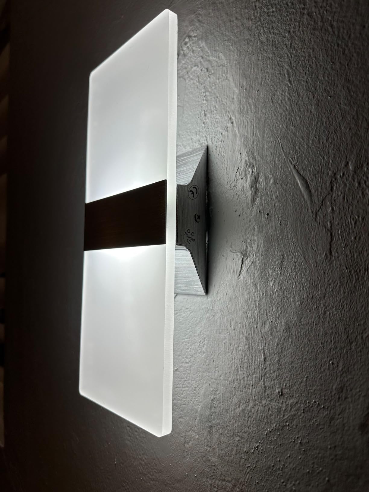 KICAAO Modern Wall Sconces Set of Two, Led Wall Light 10w, 6000k White Light Up Downlight, Hardwired Acrylic Wall Light Lighting, Suitable for Living Room Corridor Bedside (Cool White 6000K 2Pack) customer photo 2