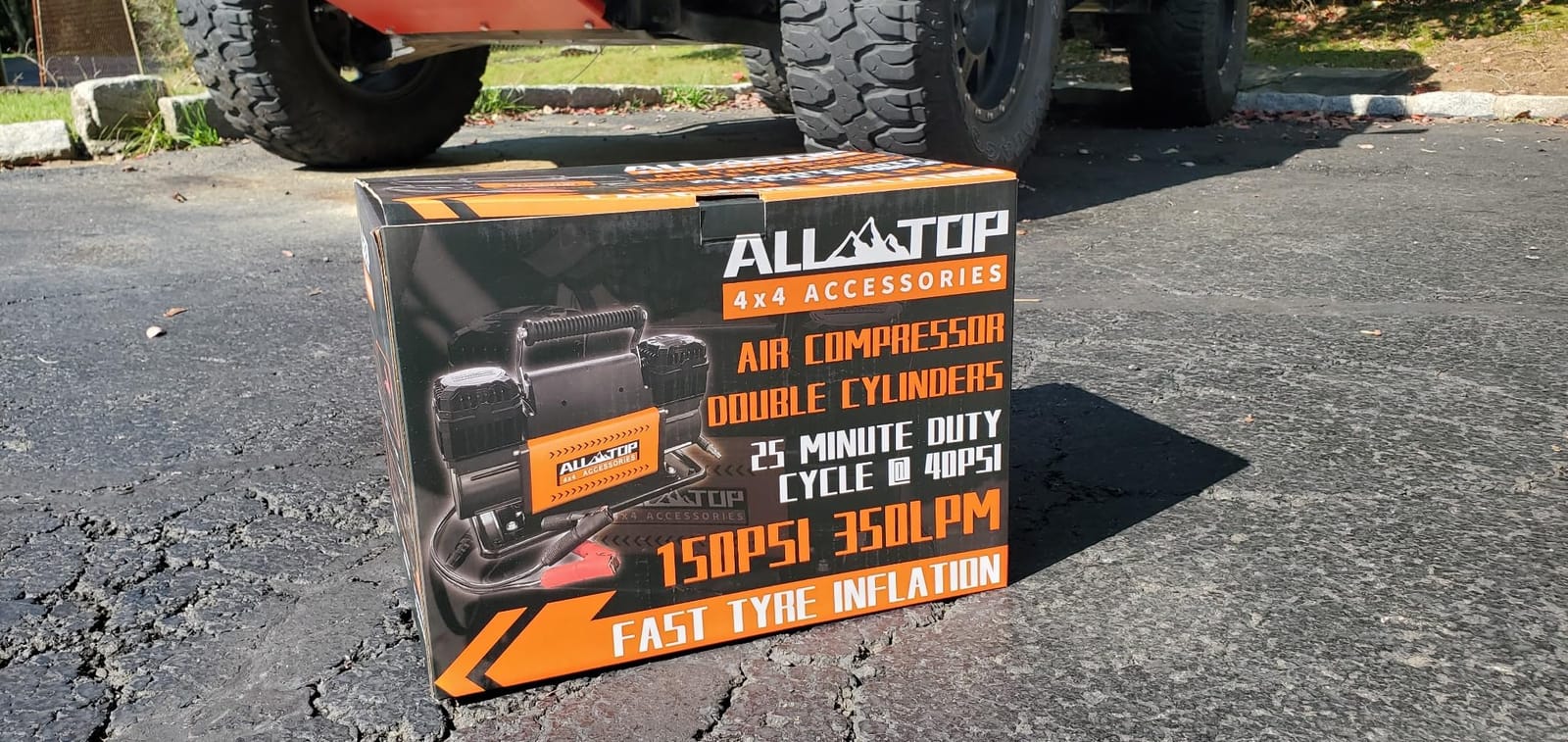 ALL-TOP Air Compressor Kit, Dual Cylinder 12V Portable Inflator 12.35 ft³/Min, Offroad Air Compressor Pump for Truck Tires, Heavy Duty Max 150 PSI for 4x4 Vehicle & RV customer photo 1