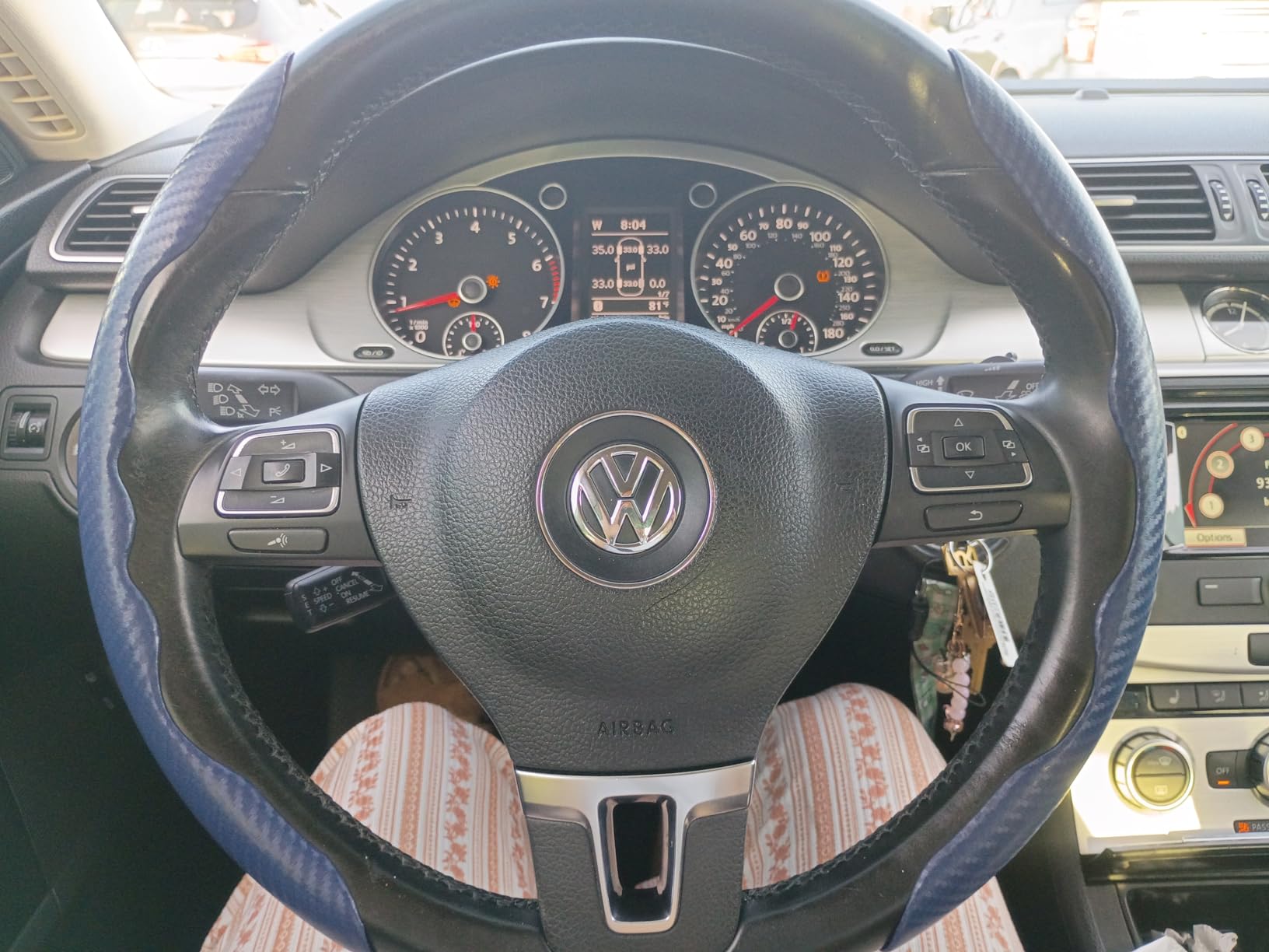 Cartist Steering Wheel Cover, Carbon Fiber Steering Wheel Cover Men/Women, Anti-Slip, Heat Resistant, Durable, Universal for 99% Car Interior Accessories (Silver) customer photo 2