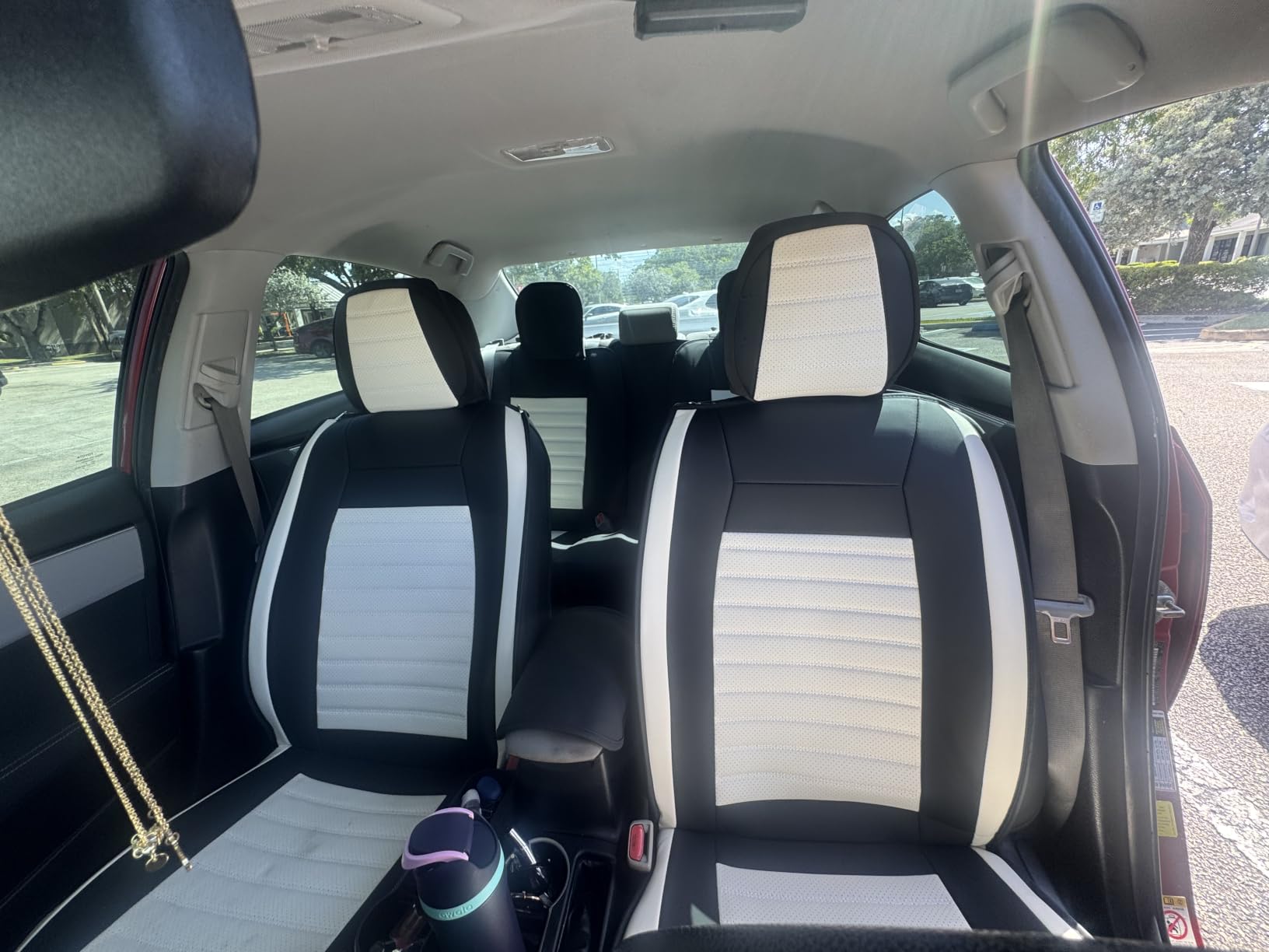 HChengkikz Nappa Leather Car Seat Covers Full Set, Black Car seat Protector 5 Seats, Waterproof Car Seat Cushion, Universal Automotive Seat Covers Fit for SUV Truck Pick-up Sedan, Front and Rear customer photo 2