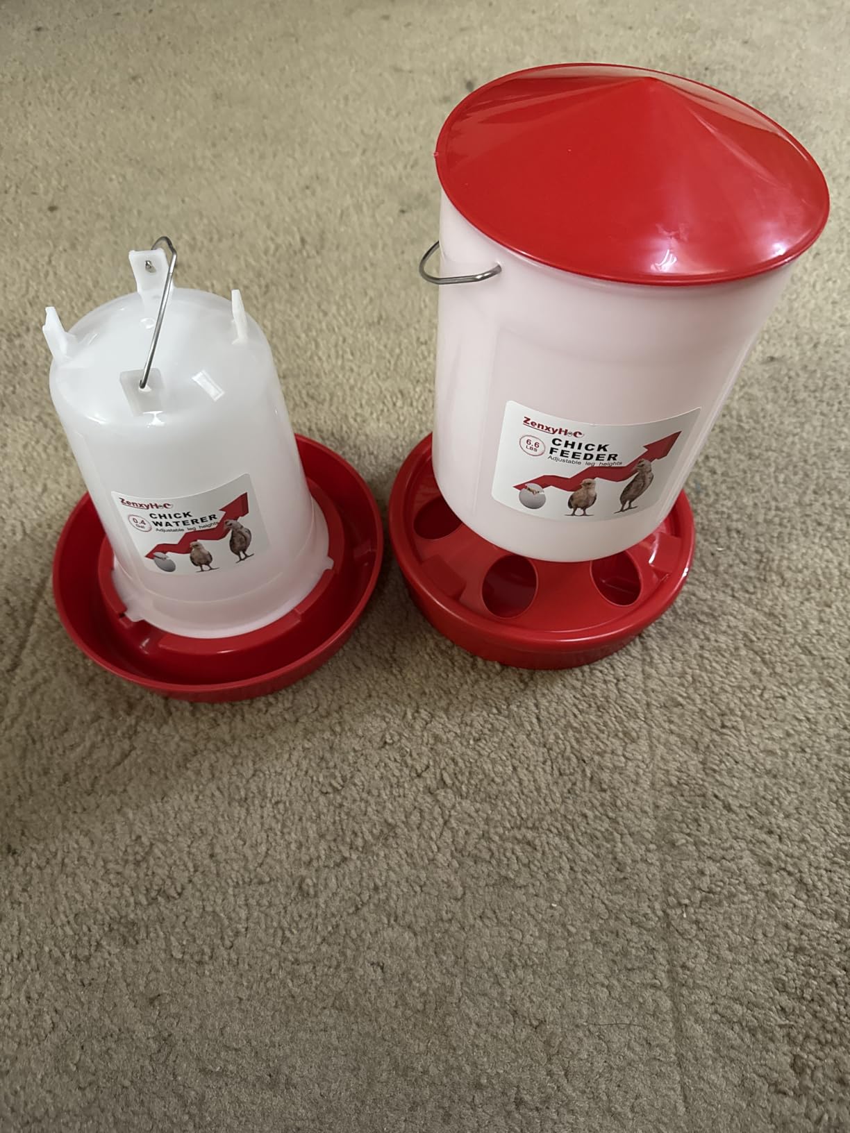 2-in-1 Chick Starter Set: Top Filling 0.4 Gal Feeder & Waterer Red customer photo 1