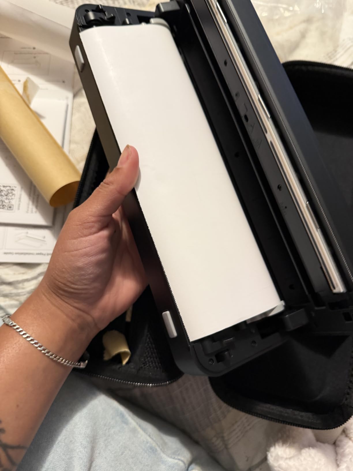 Gloryang Inkless Portable Printer for Travel, Wireless Thermal Printer Supports 8.5 x 11 Inch Thermal Paper, Bluetooth Machine Includes Carry Case and 3 Rolls of Paper Kit, Black customer photo 2