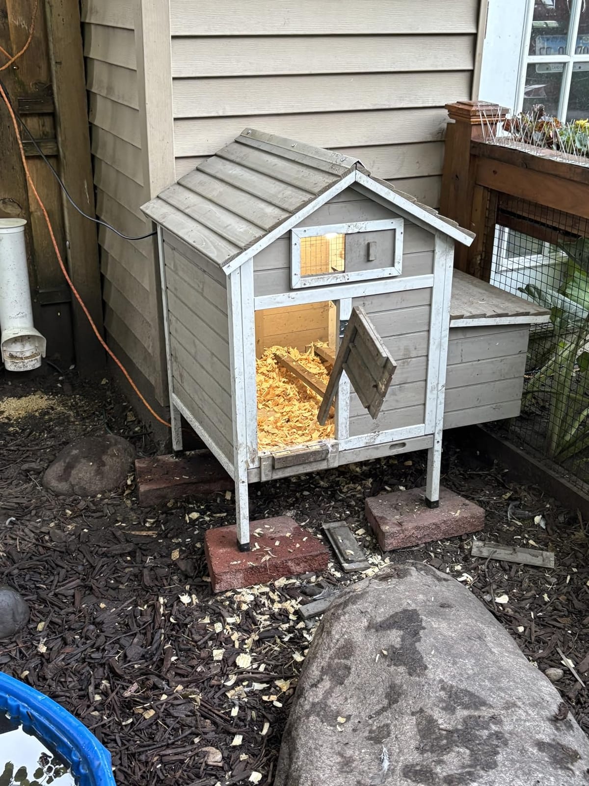 Ketive Chicken Coop Chicken House Outdoor with Removable Trays, Wooden Rabbit Hutch Poultry Cage with Nesting Box, Indoor Hen House Chicken Cage with Ramp for Garden Backyard (36.2