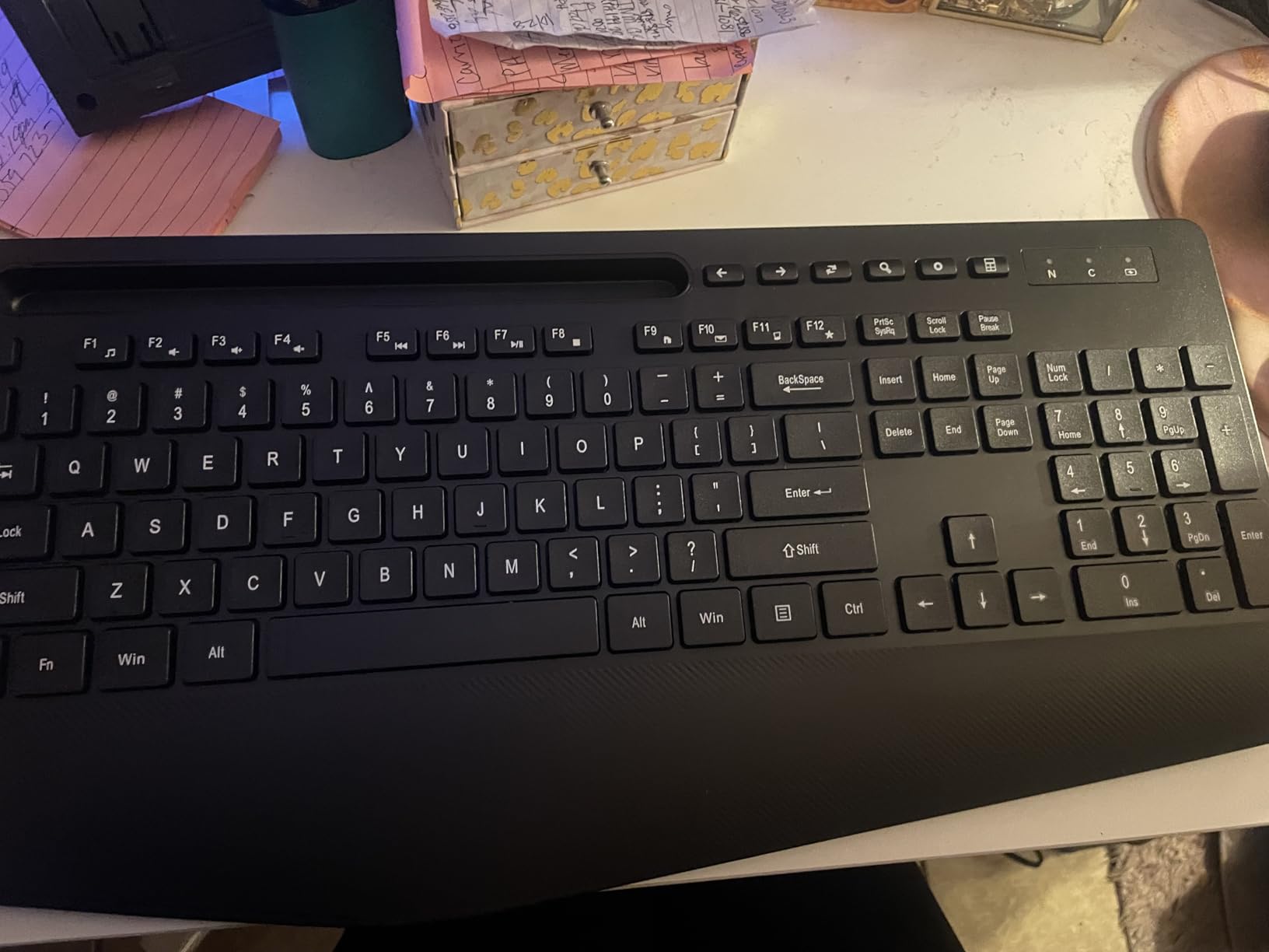SABLUTE Wireless Keyboard and Mouse Combo with Large Print, Ergo Wrist Rest customer photo 2