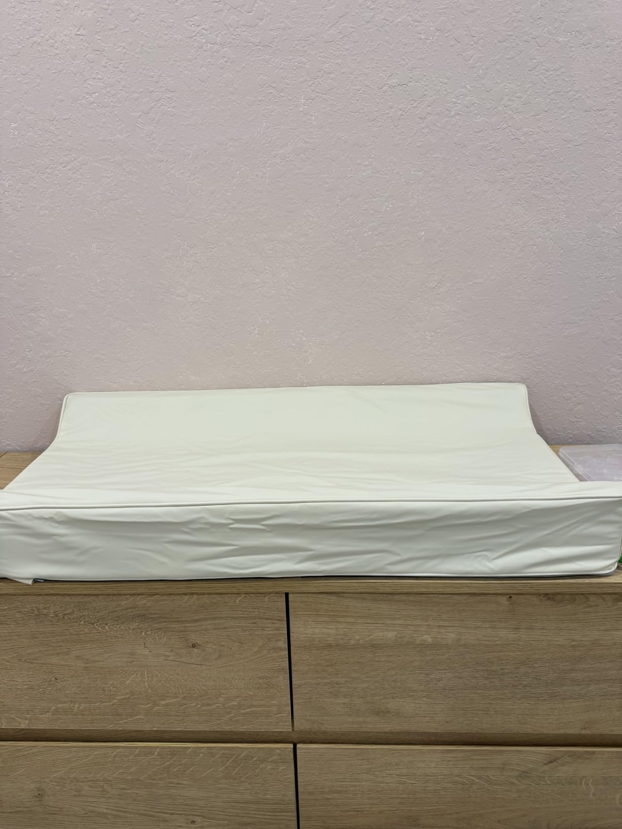 Blissful Diary Vegan Leather Baby Changing Pad with Waterproof & Wipe-Clean PU Cover, Standard Size Cozy Diaper Changing Pad for Dresser and Table, Taupe customer photo 1