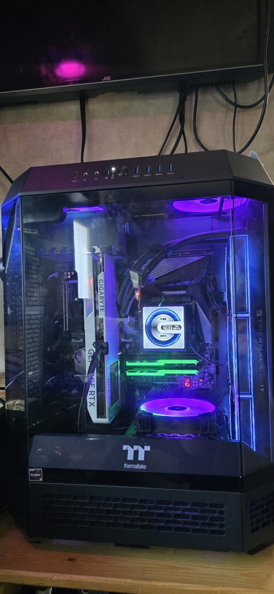 Thermaltake Tower 600 Hydrangea Blue Mid-Tower ATX Case; 3 Tempered Glass Panels; Hidden-Connector Motherboard Support; Rotational PCI-e Slots; CA-1Z1-00MFWN-00; 3 Year Warranty customer photo 2