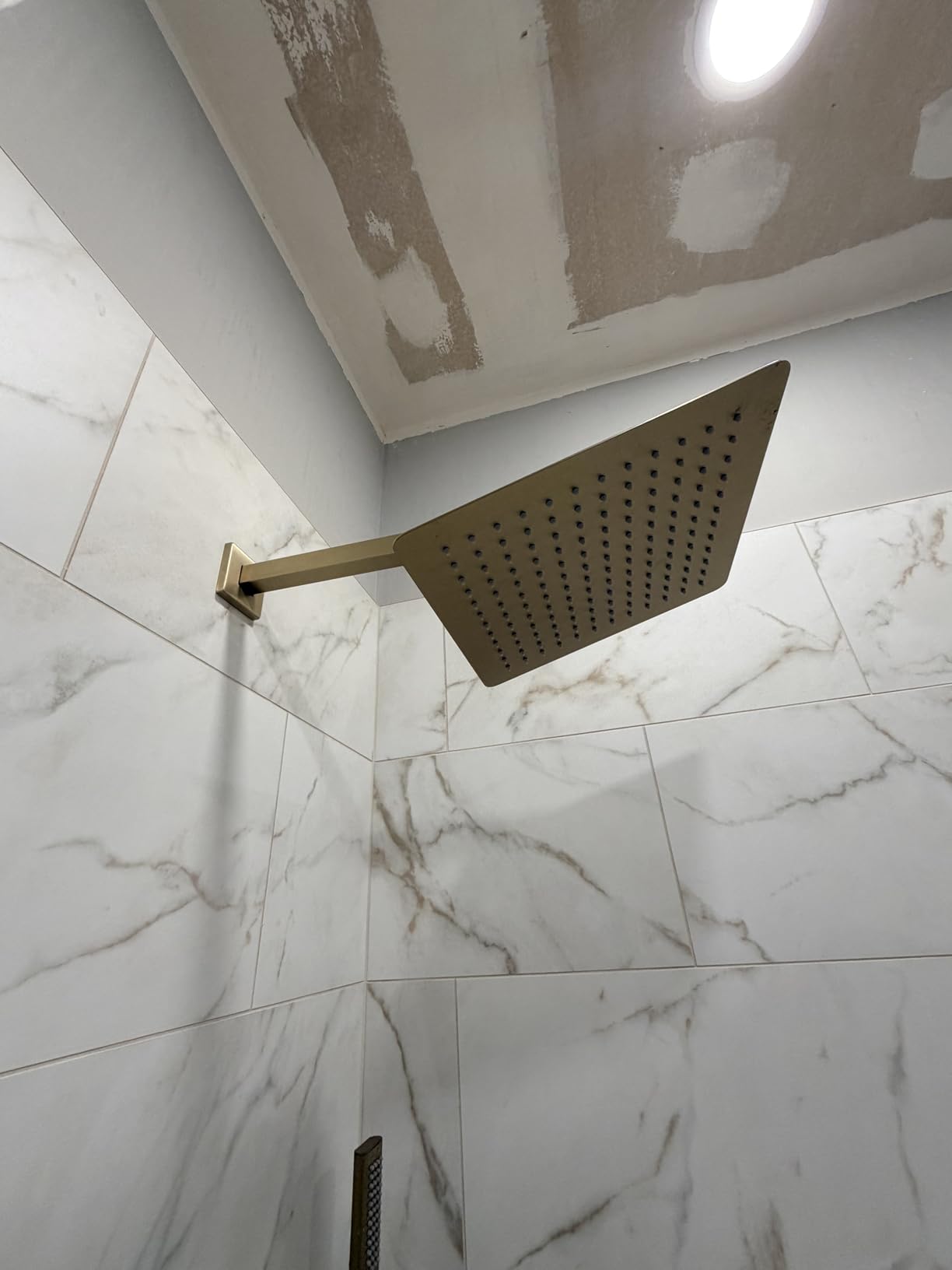 Iriber Thermostatic Shower System with Adjustable Water Flow Push Button Diverter, Square Dual Shower Heads Faucet Set with Handheld Spray, Brushed Nickel Shower Mixer Valve Trim Kit (Valve Included) customer photo 1