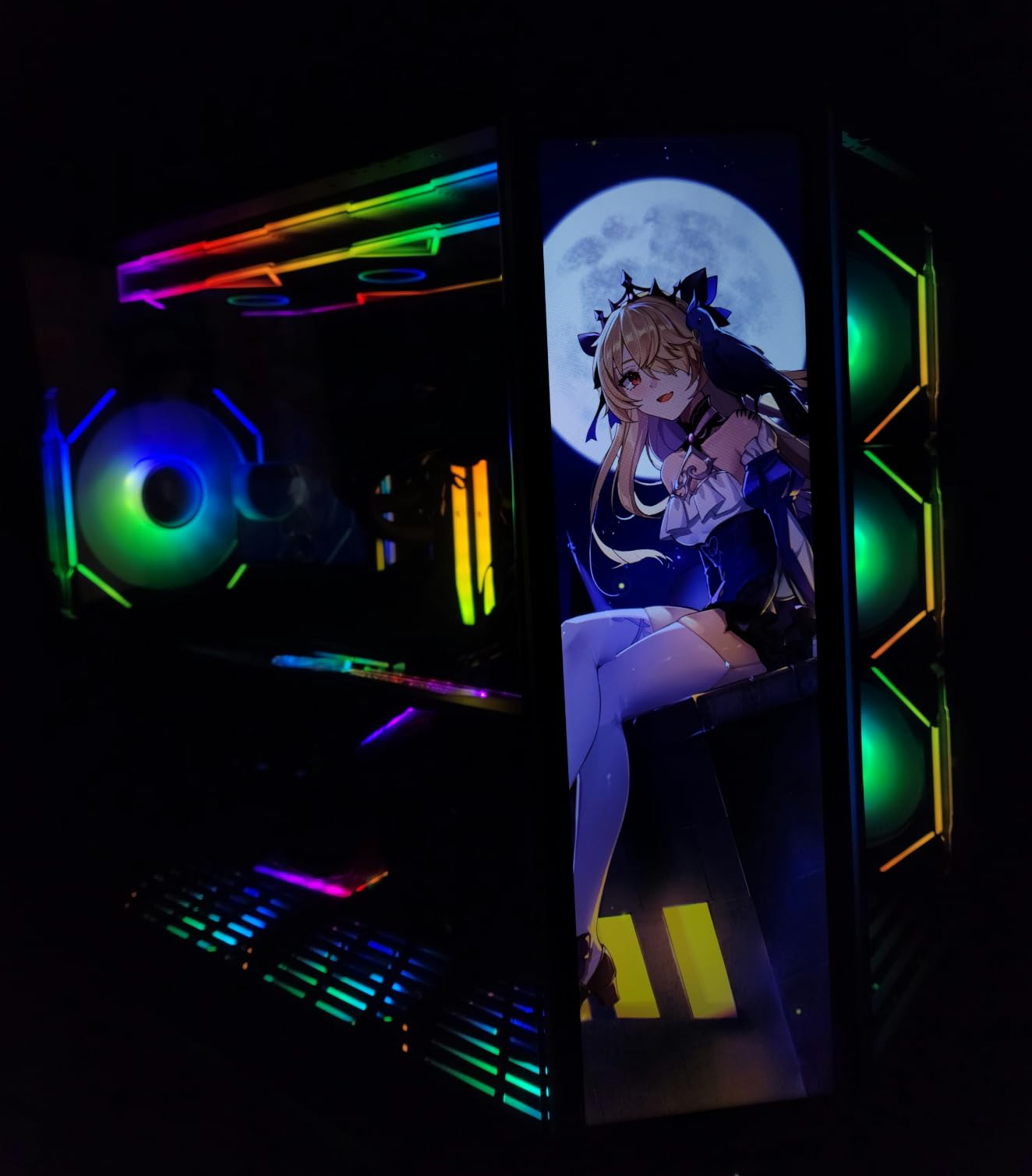 HYTE Y70 Touch Infinite Modern Aesthetic Gaming PC Case - Integrated 2.5K LCD Touchscreen Screen Display - Dual Chamber ATX Desktop Chassis - 10 Fan Capacity - Luxury PCIe 4.0 Riser Cable- Pitch Black customer photo 1
