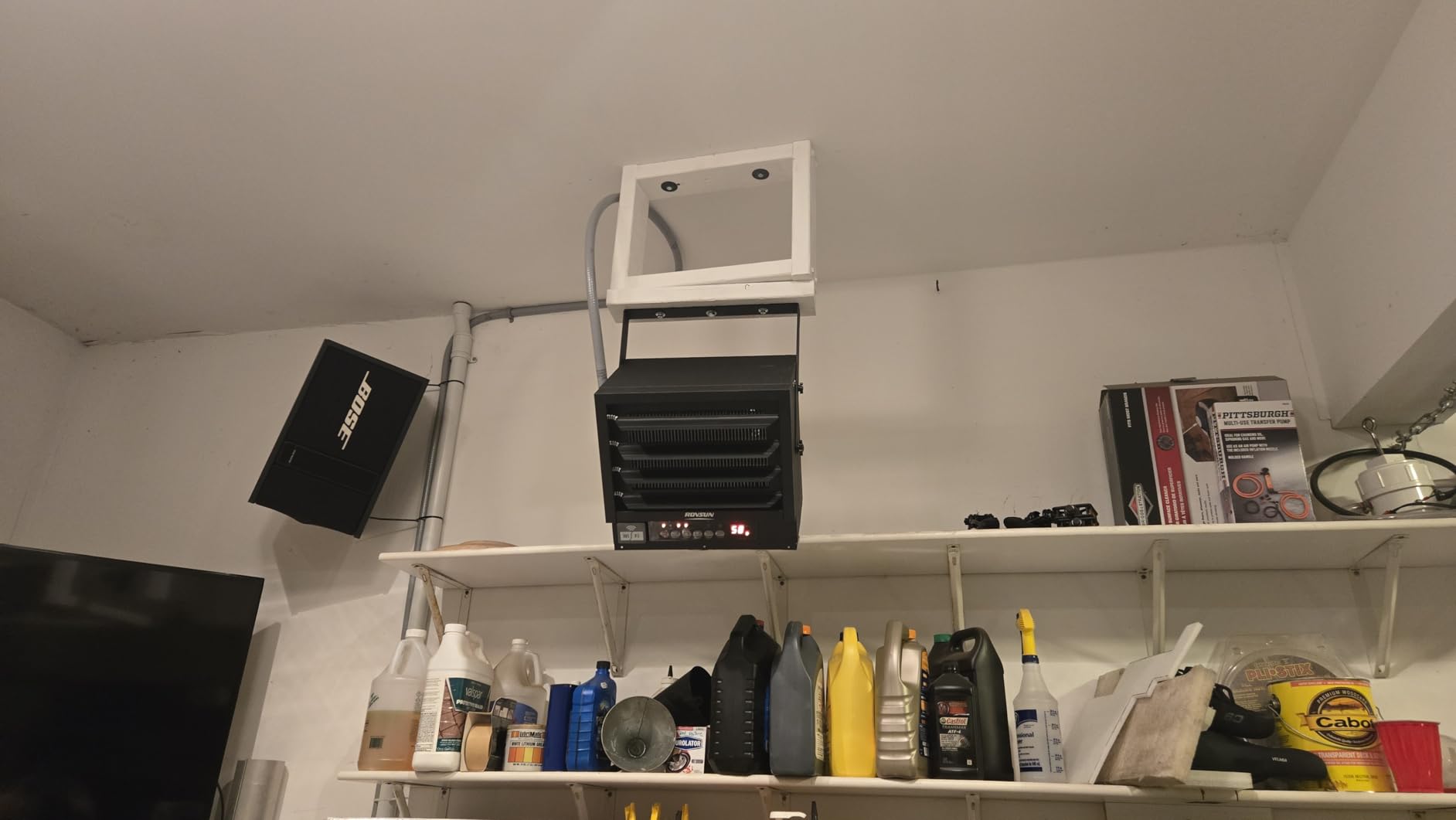 ROVSUN 6000W Electric Garage Heater with Remote & APP Control, Digital Fan-Forced Ceiling Mount Heater with Thermostat, 12H Timer & Overheat Protection, 240V Hardwired for Workshop Factory customer photo 1