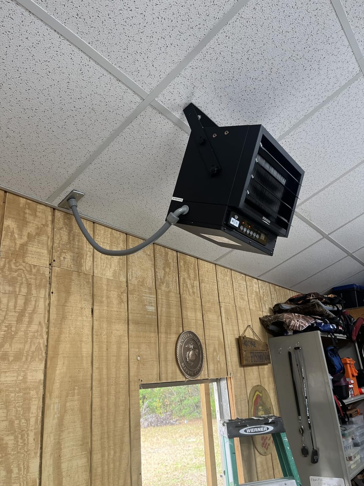 ROVSUN 5000W Electric Garage Heater with Remote & APP Control, Digital Fan-Forced Ceiling Mount Heater with Thermostat, 12H Timer & Overheat Protection, 240V Hardwired for Workshop Factory customer photo 1