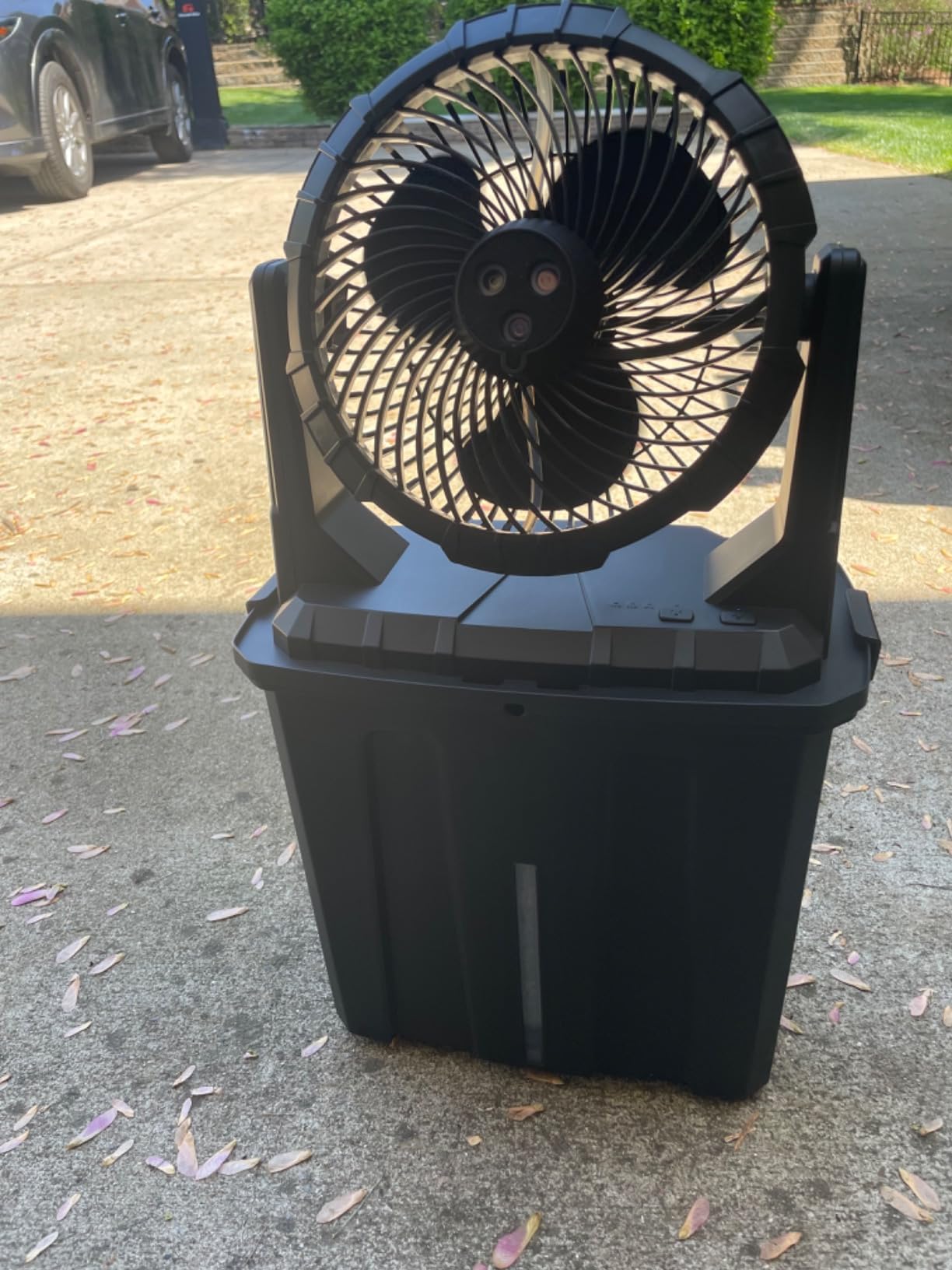 Ausic 10″ 9L Portable Misting Fan, [Max 55Hrs] Outdoor Mister Fan for Outside Patios Golf, 20000mAh Rechargeable Battery Operated Travel Water Cooling Fan, Camping Patio Accessories - 3 Spray Misters customer photo 2