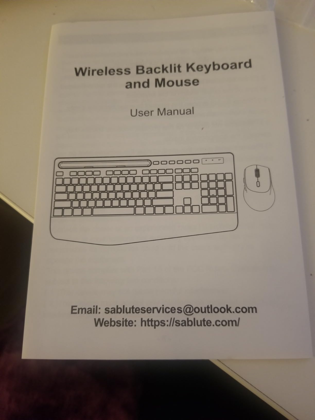 SABLUTE Wireless Keyboard and Mouse Combo, 9 Backlit Effects, Large Print customer photo 1