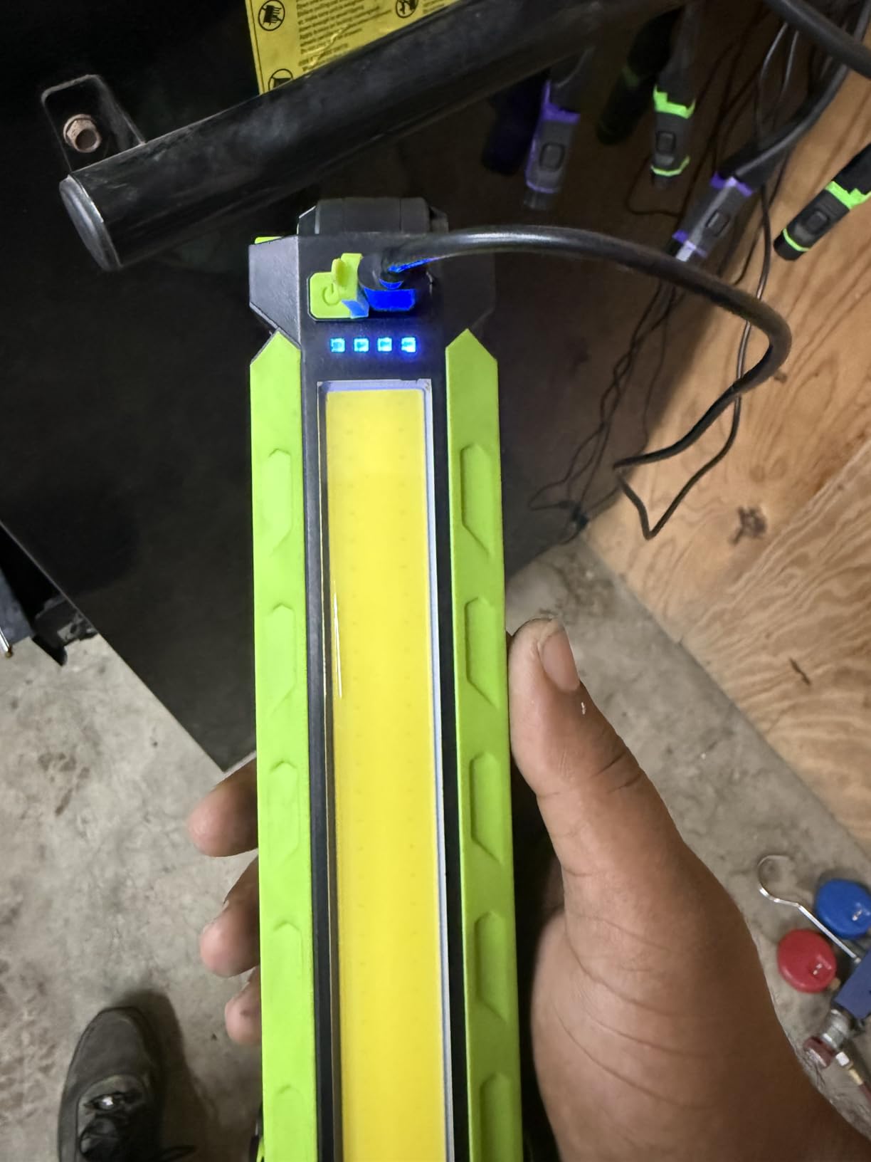 Work Light - 5200mAH Foldable Magnetic Under Hood Working Light with Hooks, Portable Magnetic Rechargeable Cordless 3300LM Job Site Lighting for Mechanic/Car Repairing/Garage customer photo 2