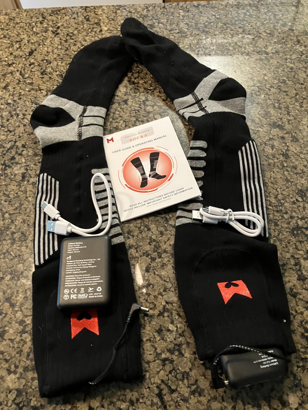 Heated Socks, 5V 6000mAh Rechargeable Heated Socks for Men Women, Electric Heated Socks with 4 Heating Levels for Outdoors Working Skating Skiing Hunting Hiking Cycling customer photo 2