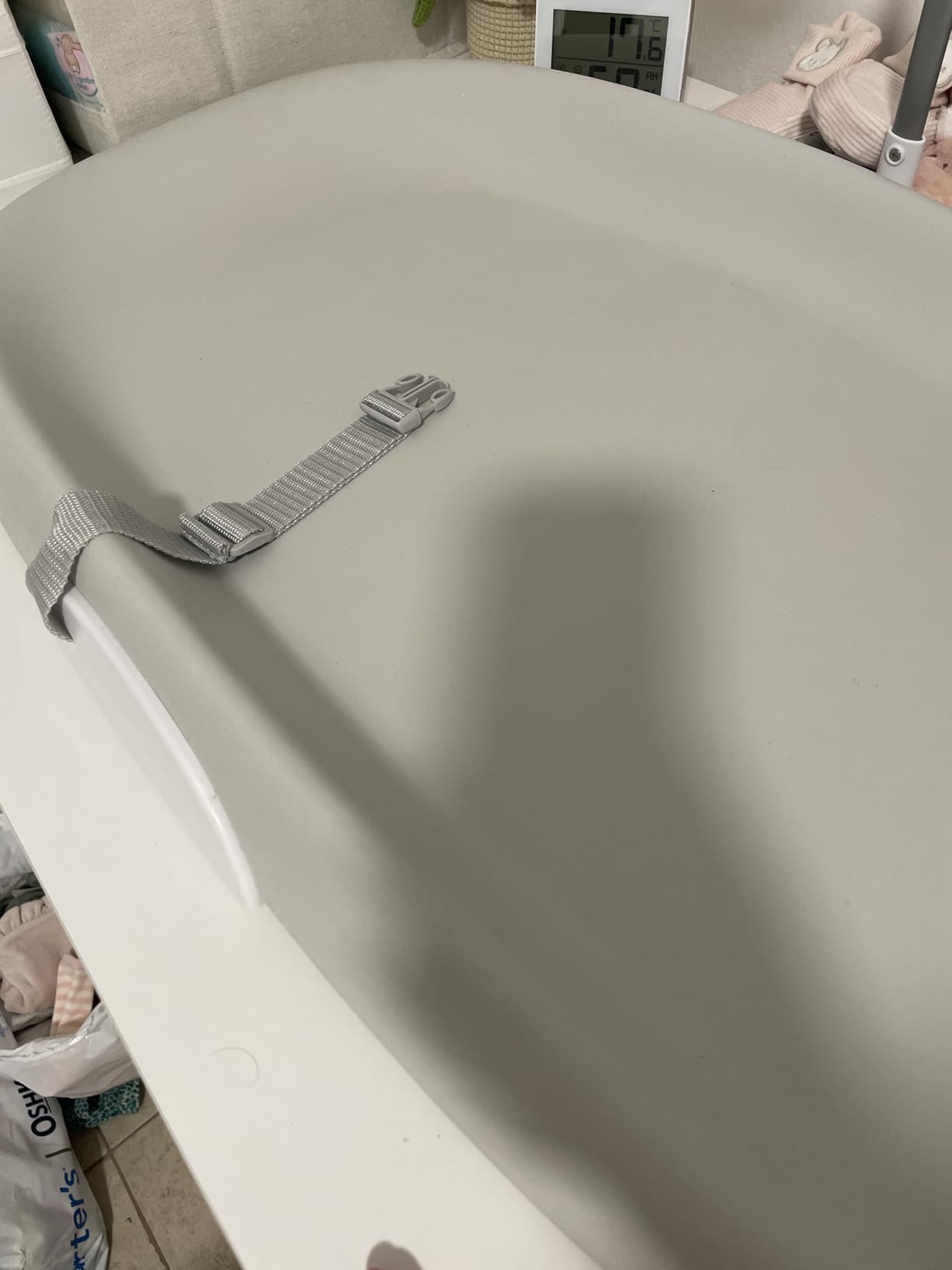 Skip Hop Baby Changing Pad Nursery Style Wipe-Clean Contoured with Cushioned Foam, Non-Skid Base, Built-in Safety Belt & Tuck-Away Toy Bar Fits Standard Changing Tables, Oat customer photo 1
