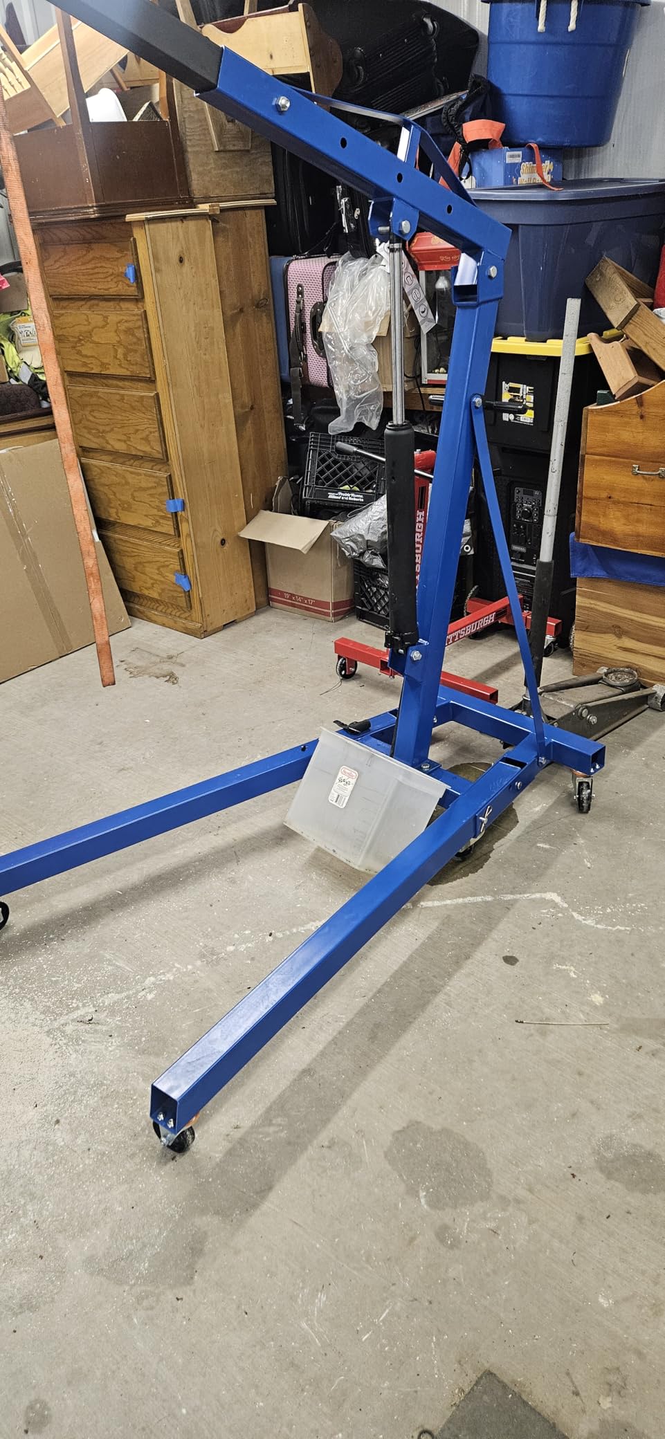 2 Ton Hydraulic Engine Hoist Crane, Folding Heavy-Duty Cherry Picker with 6 Locking Wheels & 4 Boom Positions, for Truck/SUV Engines, Garage Workshop, Industrial Lifting (Net Wt. 157 lbs) customer photo 2