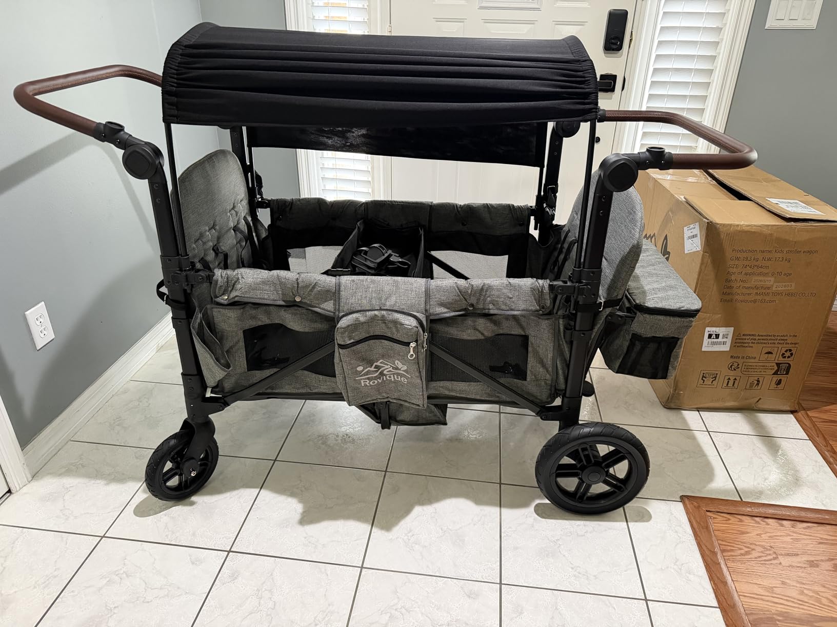 4 Seater Wagon Stroller, All-Terrain Aluminum Stroller Wagon for 4 Kids customer photo 1