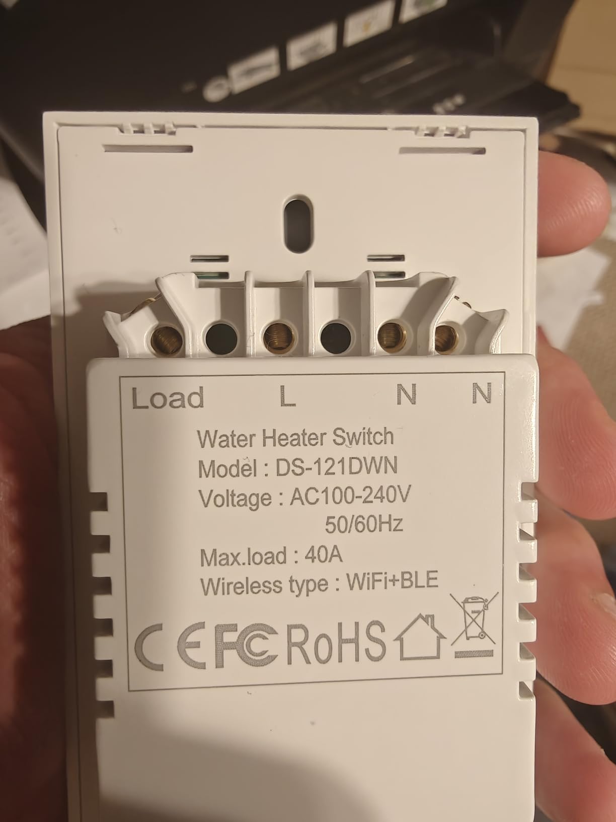 40 Amp Smart Water Heater Switch,8000W, 100/240V, Wi-Fi Compatible with Alexa and Google Home, White customer photo 2