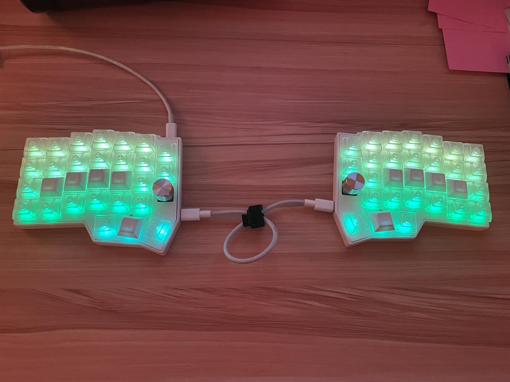 YMDK BORNE Knob Corne4×6 Layout 58 Keys Ergonomic Wired Hot-swap Split MX Mechanical Keyboard South RGB QMK Vial Programmable customer photo 2