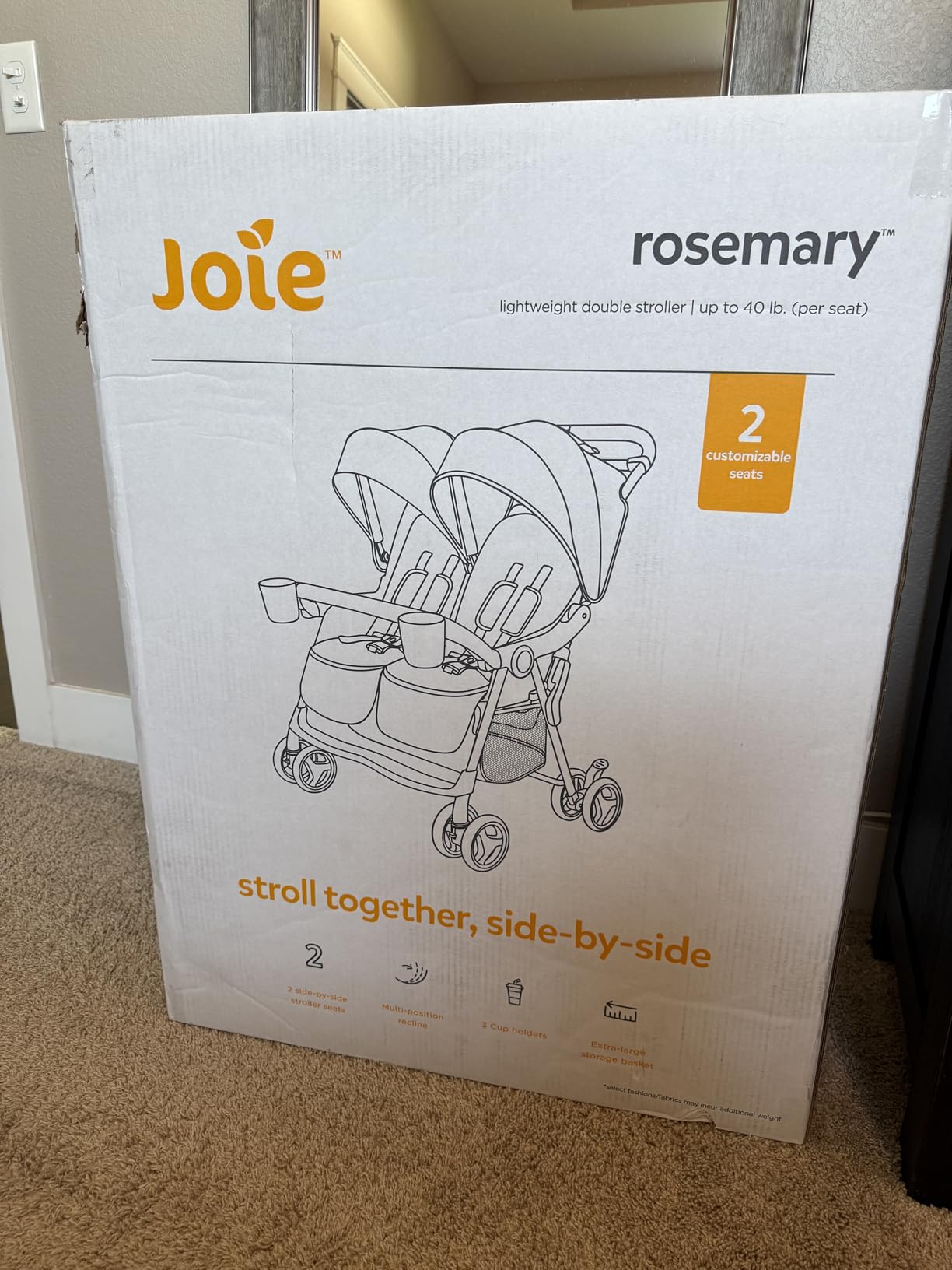 Joie Rosemary Lightweight Side-by-Side Double Stroller, Seats Two customer photo 2
