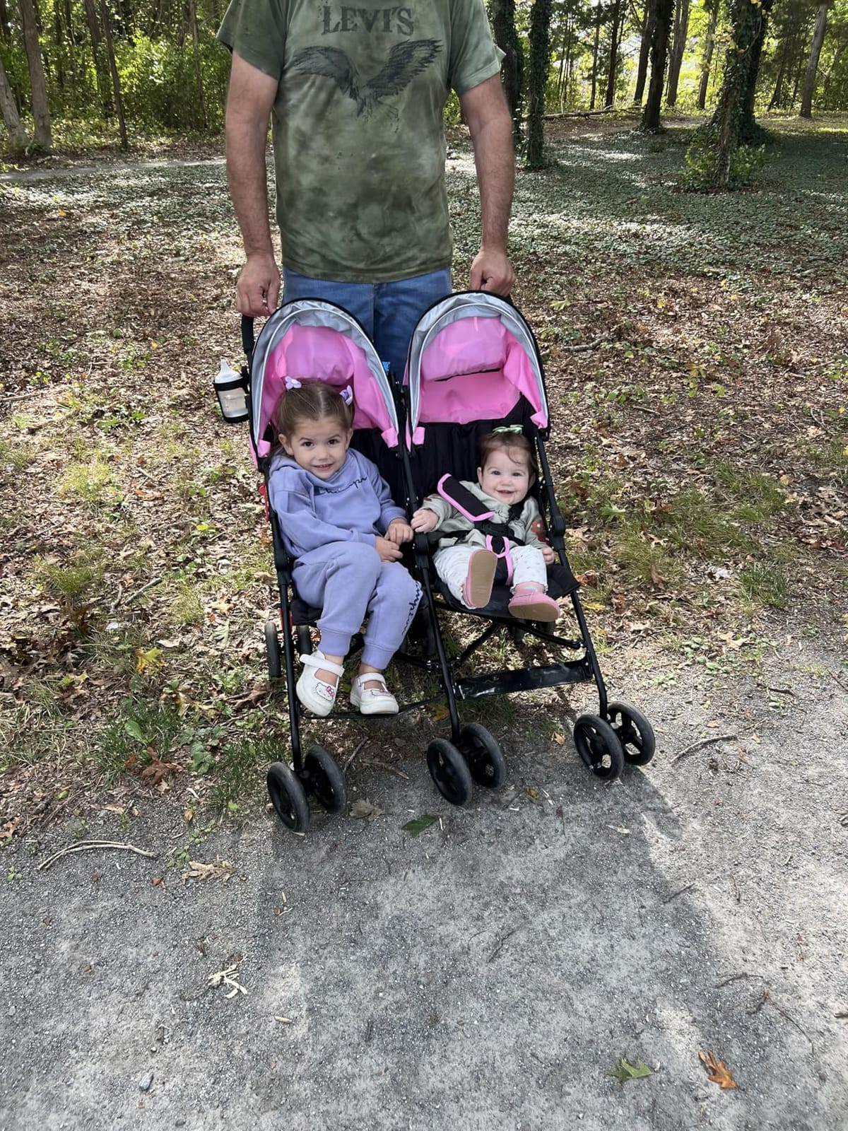 BABY JOY Double Umbrella Stroller, Lightweight Travel Side by Side Twin Stroller with Large Storage, Cup Holder, 5-Point Safety Harness, Adjustable Canopy & Compact Fold for Infant and Toddler (Blue) customer photo 1
