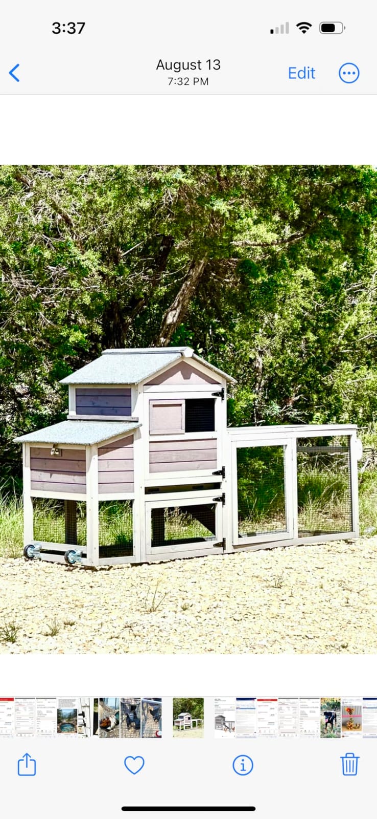 Aivituvin Chicken Coop with Run and Wheels, Mobile Outdoor Hen House Wooden Poultry Cage with Waterproof Roof (Black, AIR23) customer photo 1