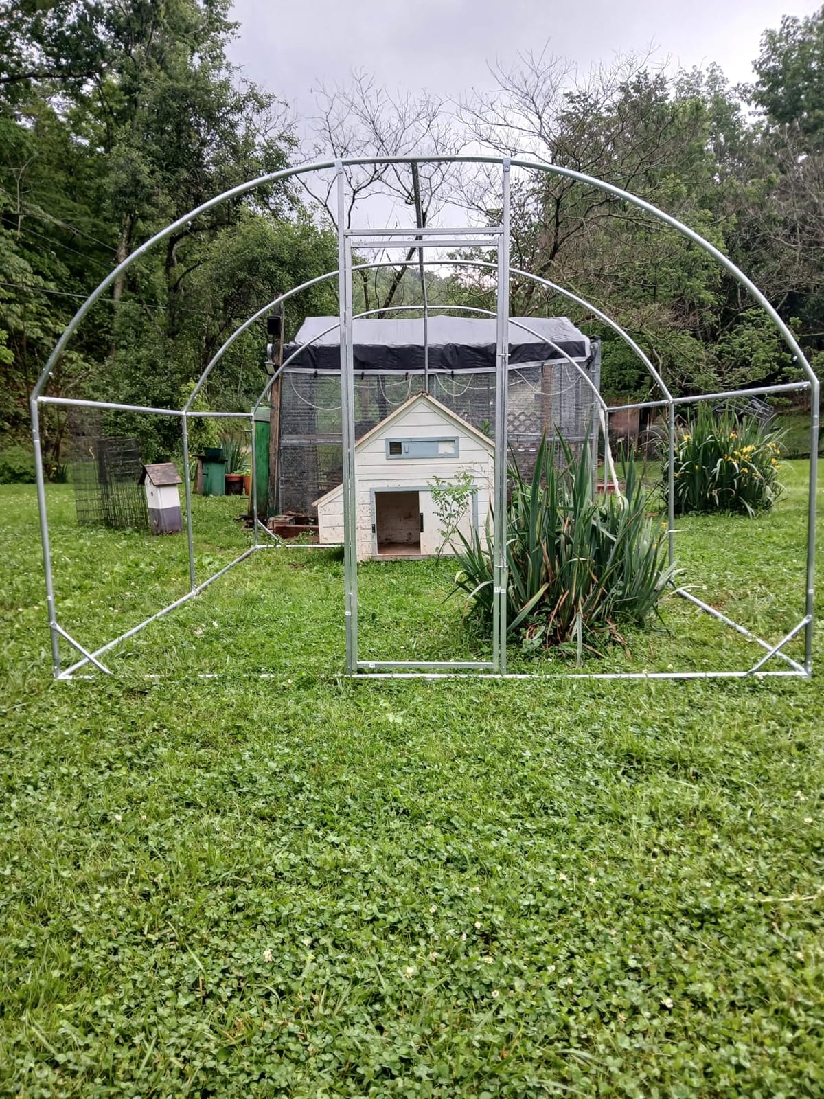 Large Walk-in Chicken Coop with Chicken Run, Galvanized Poultry Enclosure with Waterproof Anti-UV Cover and Security Lock, Ideal for Rabbit, Duck, Backyard and Farm Yard,9.8'x 6.6'x 6.6' customer photo 1