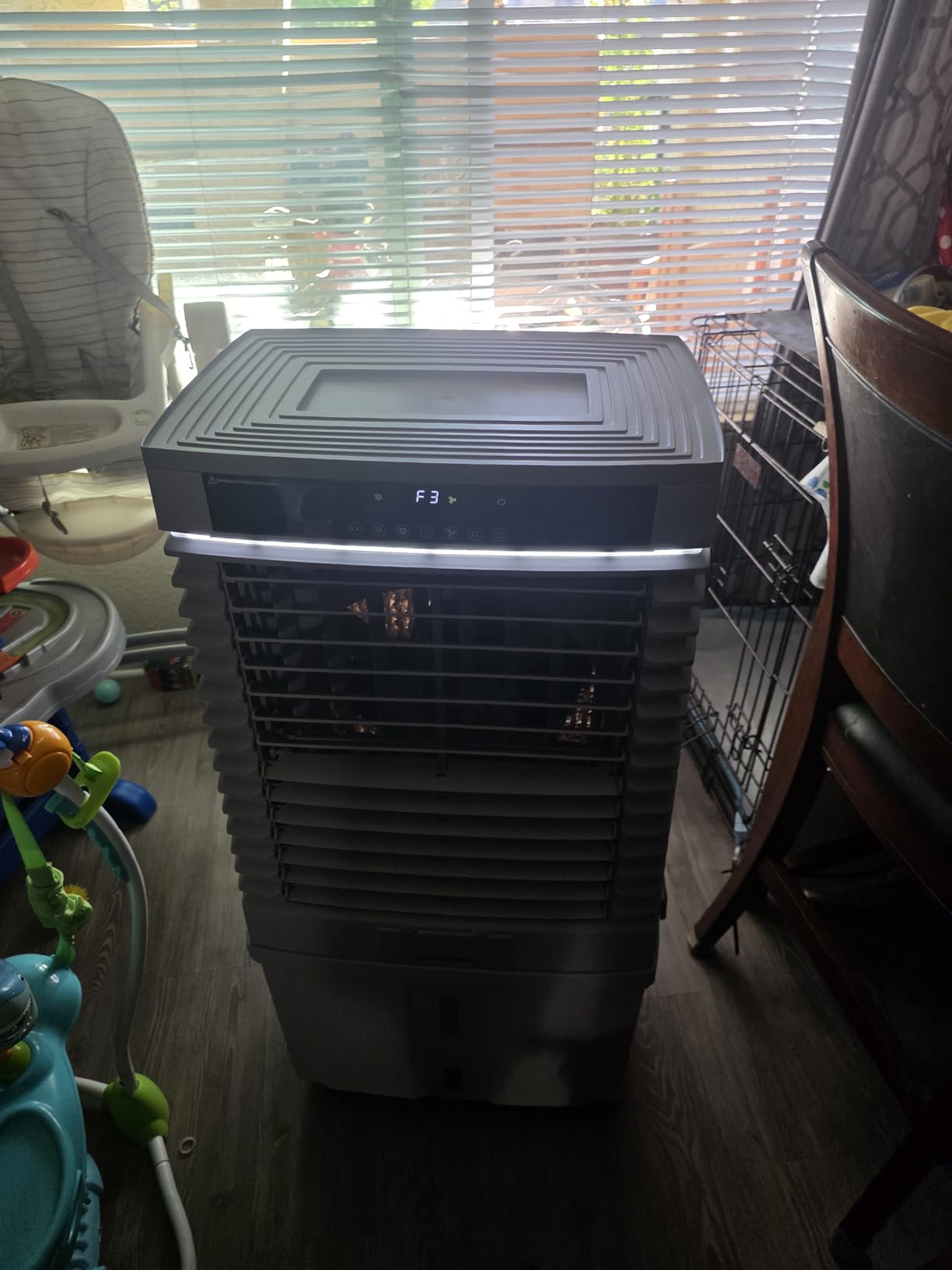 Uthfy 4000CFM Swamp Cooler for Large Room, 41” Evaporative Air Cooler with 13.5Gal Detachable Water Tank, 12H Timer, Ambient Light, 120° Oscillation, Indoor & Outdoor Air Conditioner for Patio, Garage customer photo 2