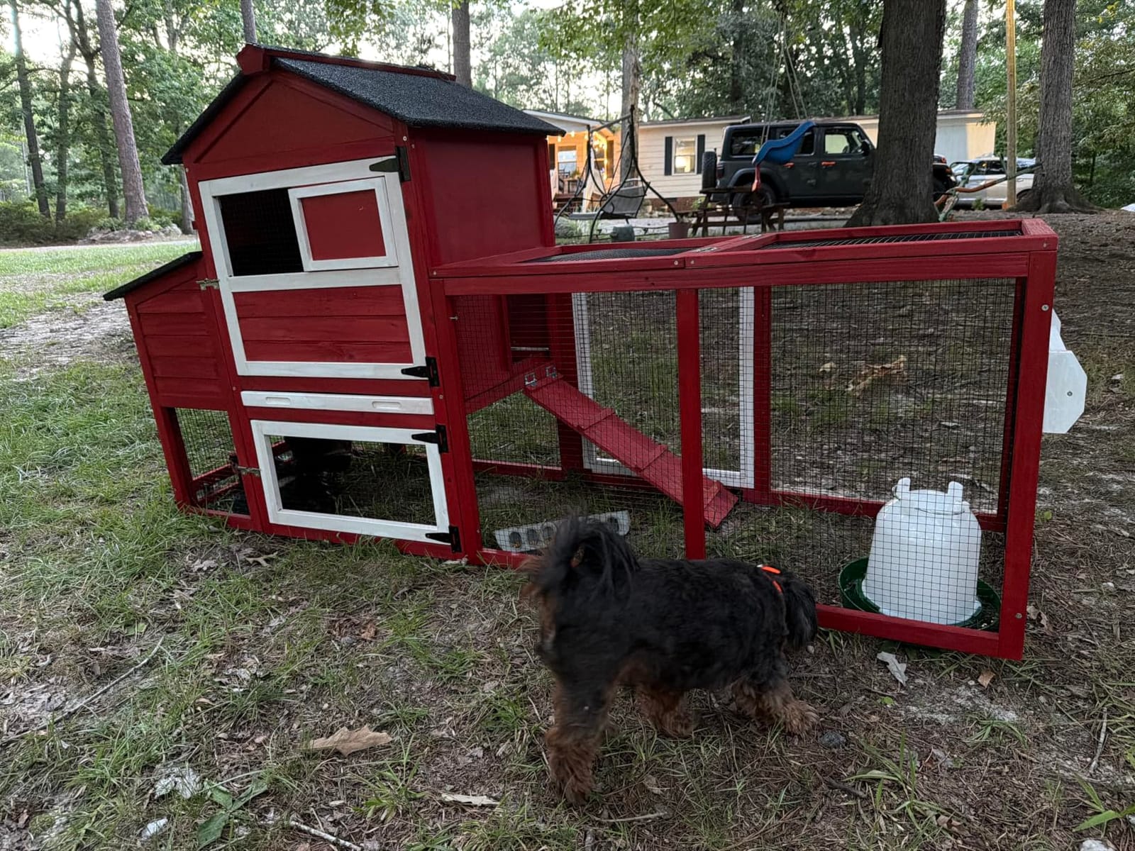 Mobile Chicken Coop with Wheels for 4-6 Chickens, Large Outdoor Hen House with Run, Weatherproof Roof, Sectionable Nesting Box, Pull-Out Tray, 83.3