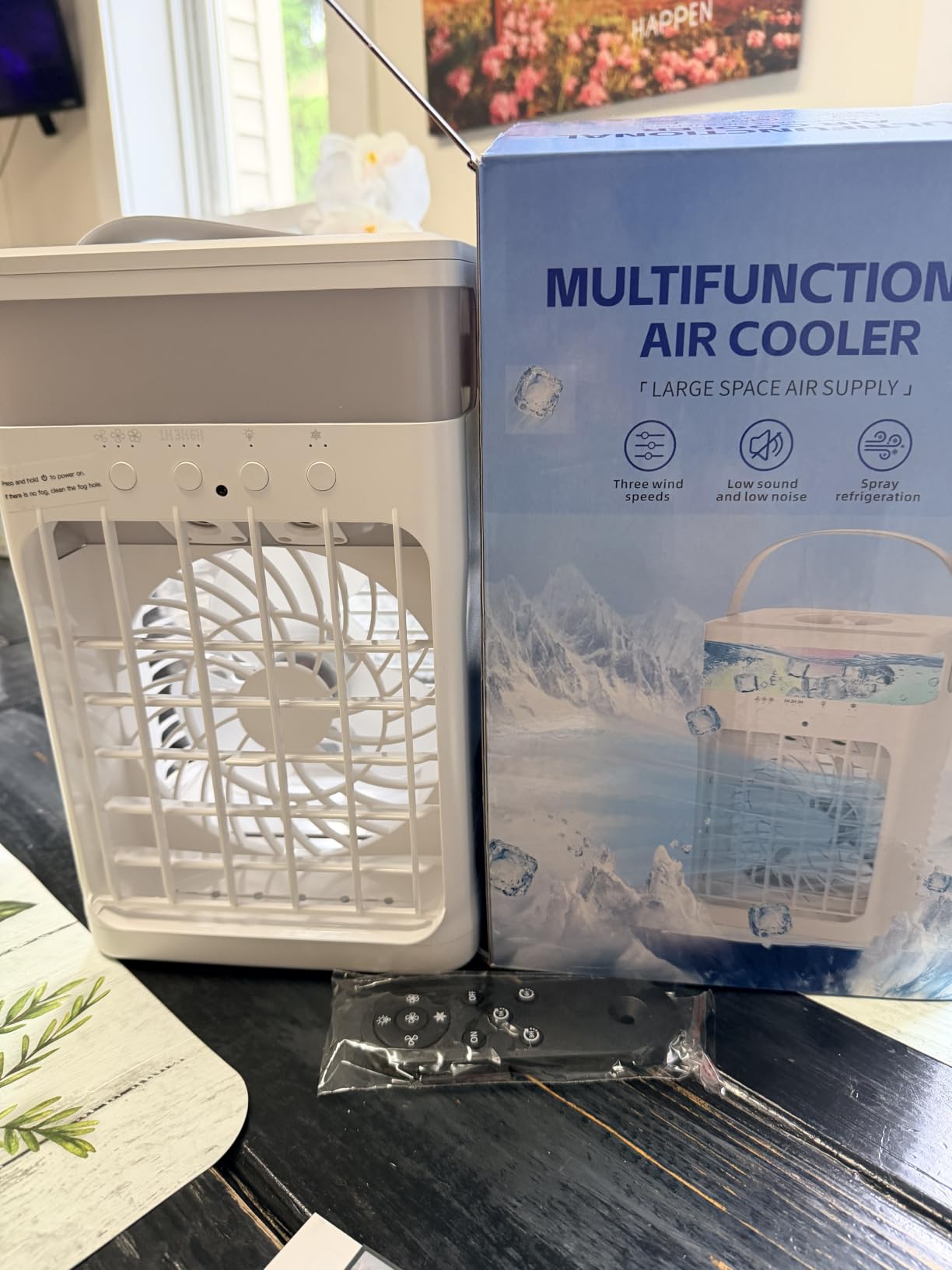 Portable Air Conditioner, Cooling Fan 3 Speeds & 3 Modes Personal Cooling Fan Mini Air Conditioner Fan with Remote, 1500ML Water Tank, Night Light, No battery, for Home Office Bedroom customer photo 2