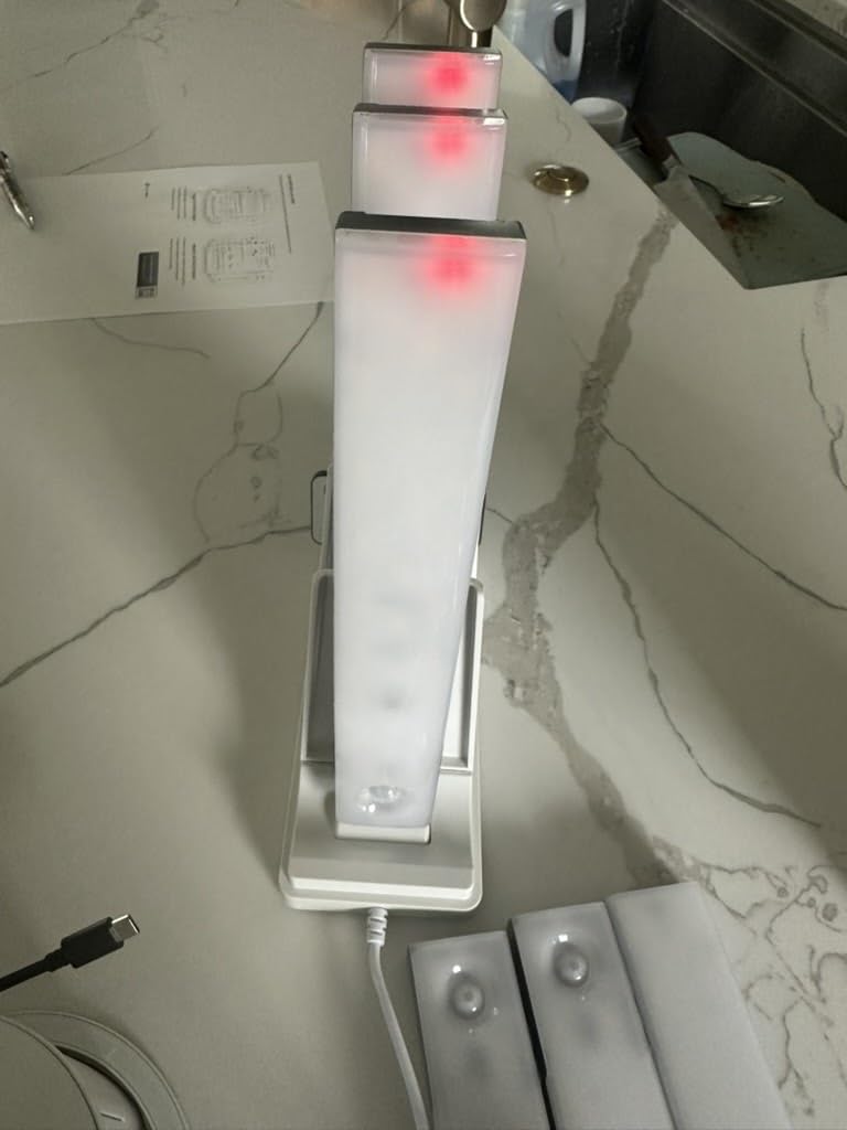 EZVALO 13inch Under Cabinet Lighting with Charging Station, 3200mAh Rechargeable Wireless Motion Sensor Lights, 96 LEDs, 3 Color Temps, Dimmable, Timer, Magnetic, with Remote for Kitchen (6 Pack) customer photo 2