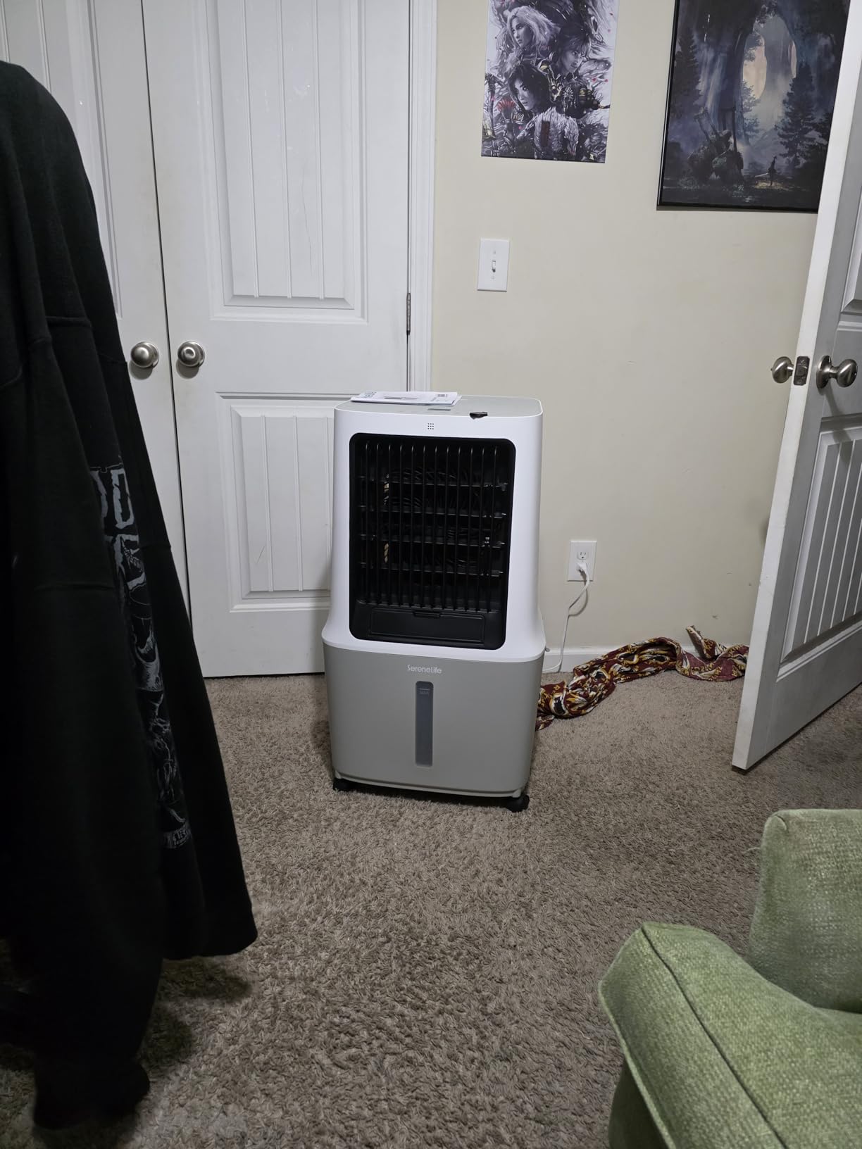 SereneLife Portable Air Cooler with 2200 CFM Power - High-Performance Evaporative Air Cooler for Indoor and Outdoor Spaces, 21 L Tank, Oscillation, 24-Hour Timer, Remote Control Cooling System customer photo 1