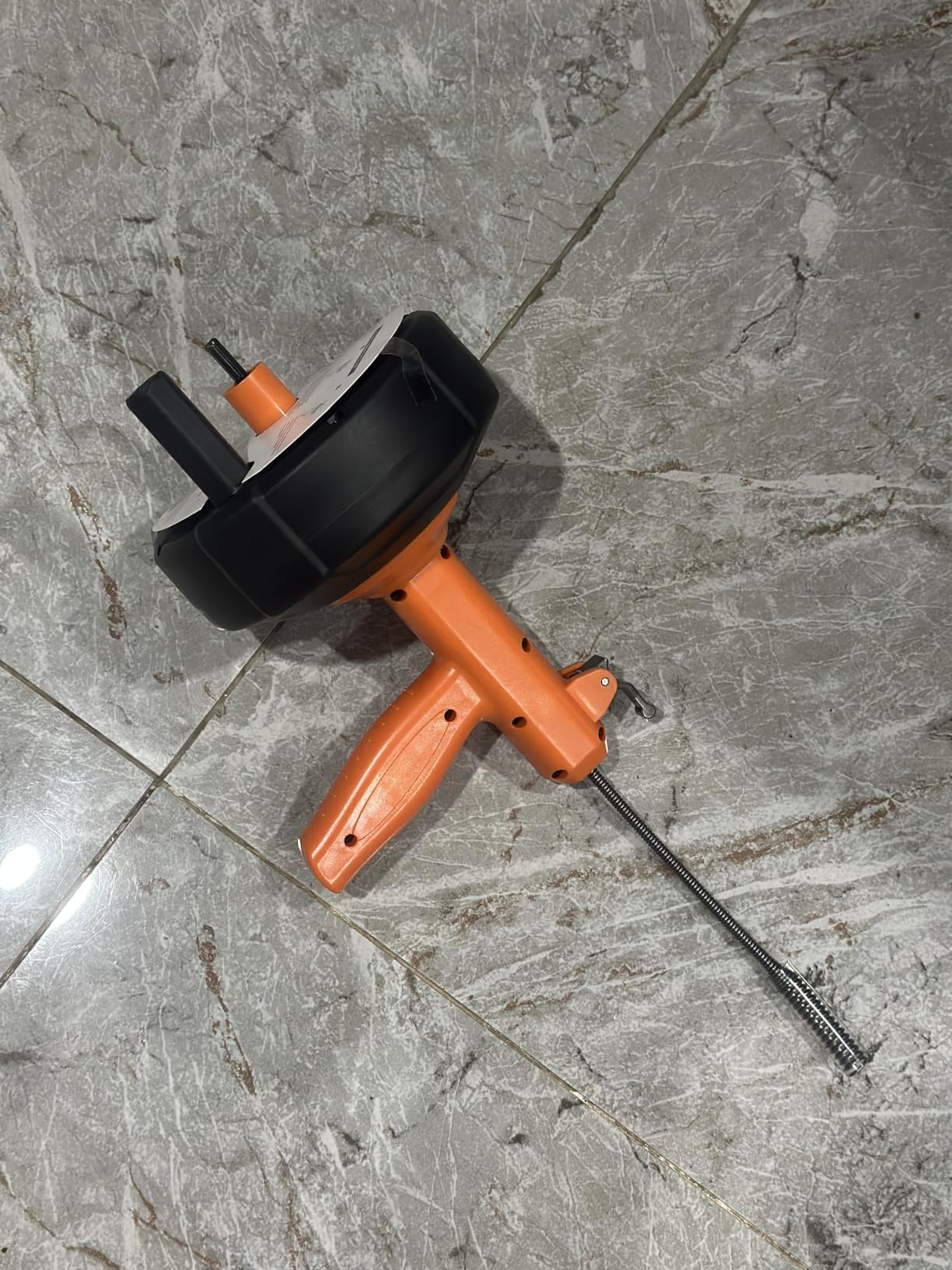 Drain Snake, Auto Feed Drain Auger with Drill Attachment, 25 Feet Plumbing Snake Flexible Hair Drain Clog Remover for Kitchen, Bathrom and Shower Sink with Gloves customer photo 2