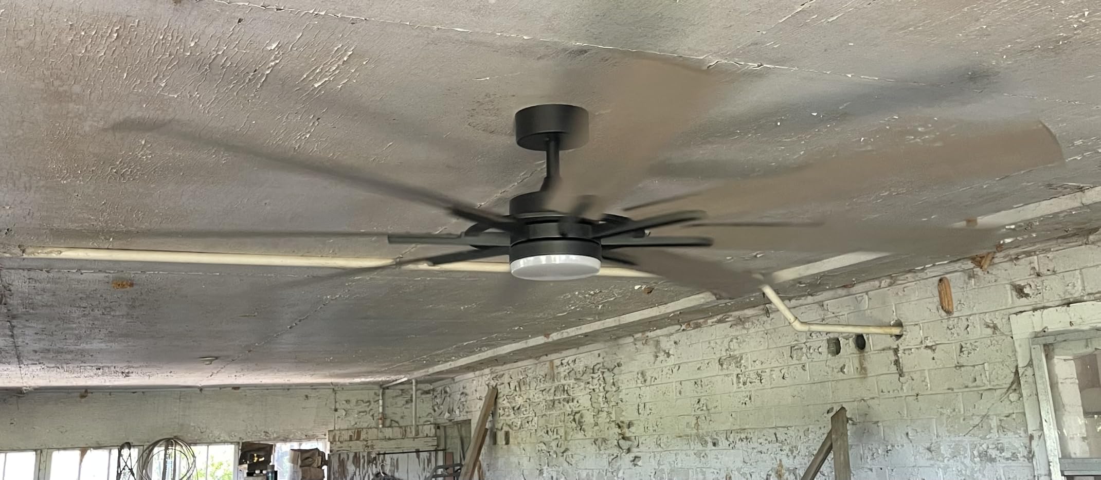 Large Ceiling Fans with Lights: Modern 84 Inch 8 Blade Outdoor Ceiling Fan with Remote Control - Big Fan Light Indoor Reversible 6 Speed Quiet DC Motor - Brown customer photo 1