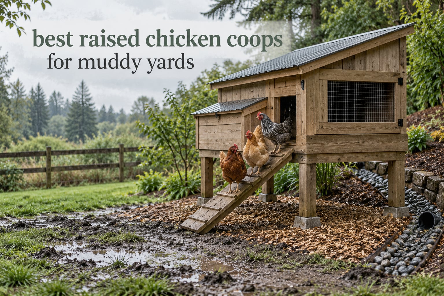 best raised chicken coops for muddy yards