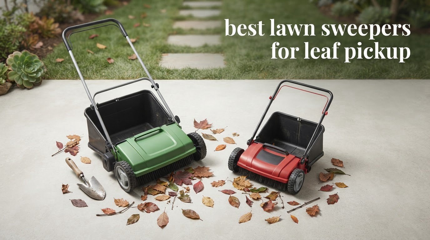 best lawn sweepers for leaf pickup